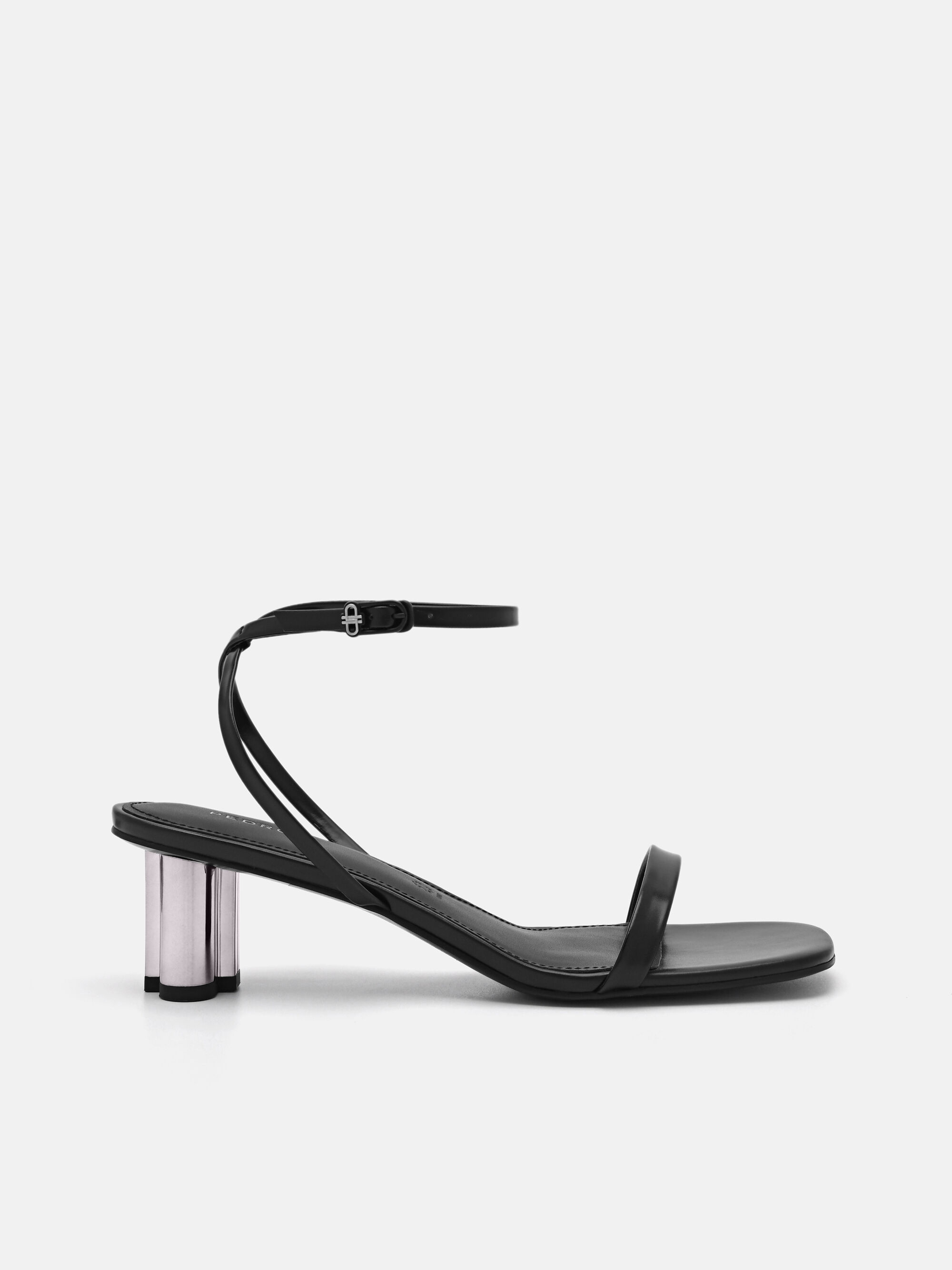 PEDRO Icon Leather Heel Sandals, Black