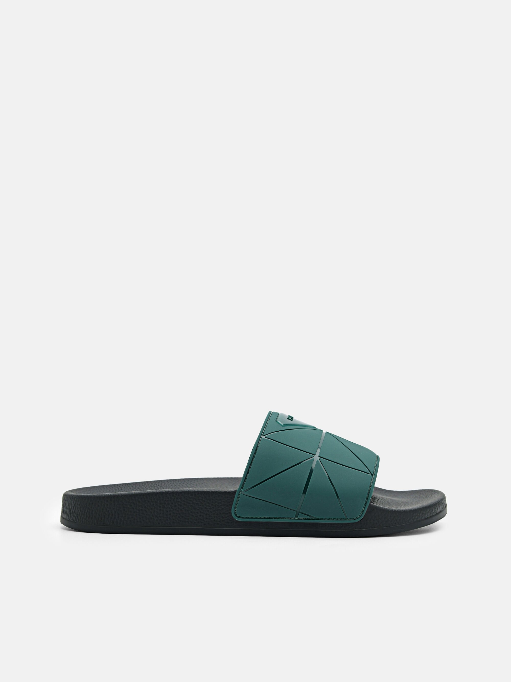 Slide Sandals in Pixel, Dark Green