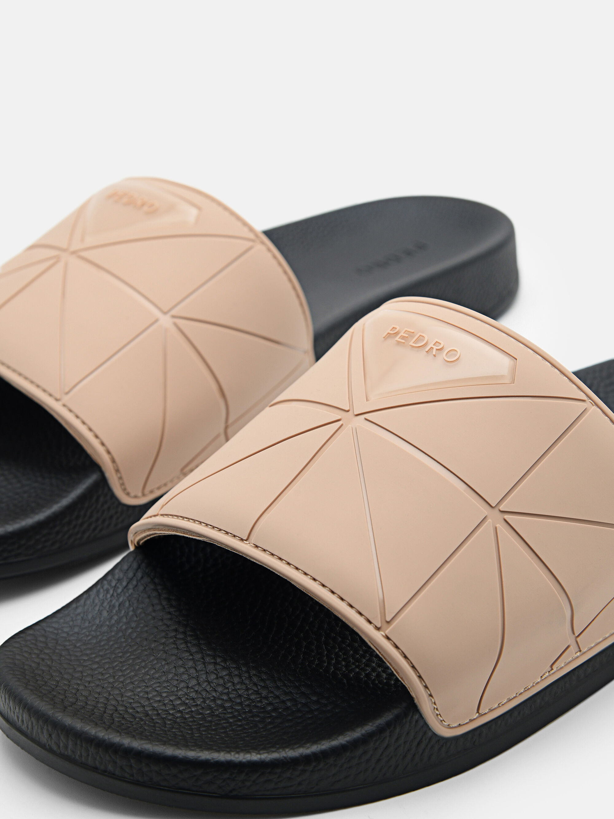 Slide Sandals in Pixel, Taupe