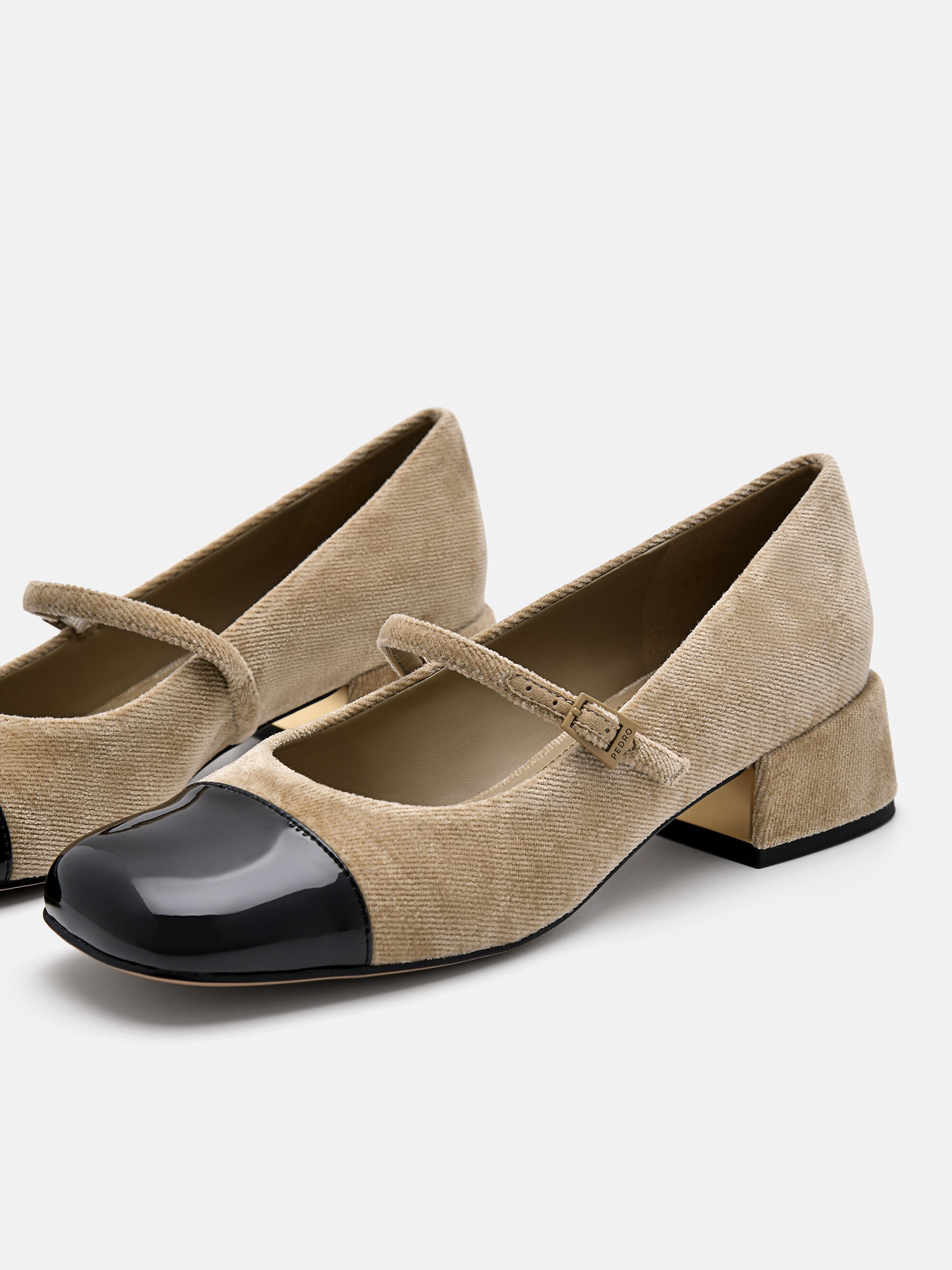 Bianca Fabric Mary Jane Pumps, Taupe