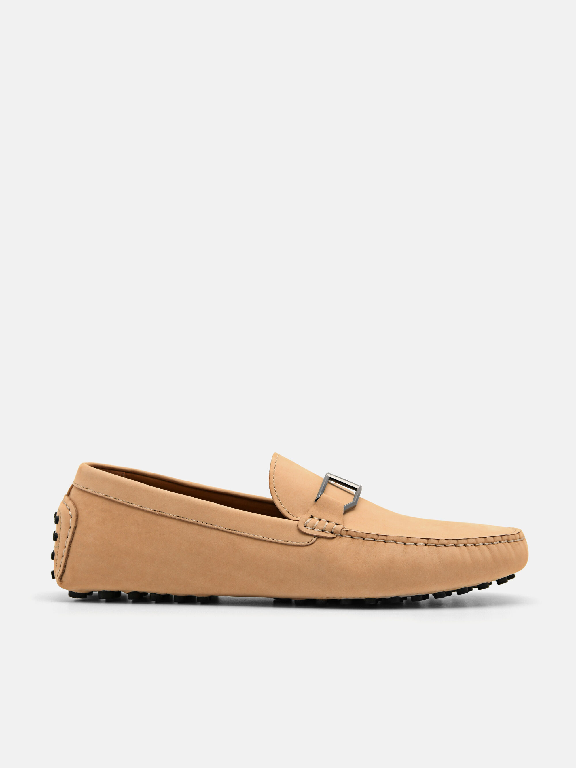 Leather Buckle Driving Shoes, Sand