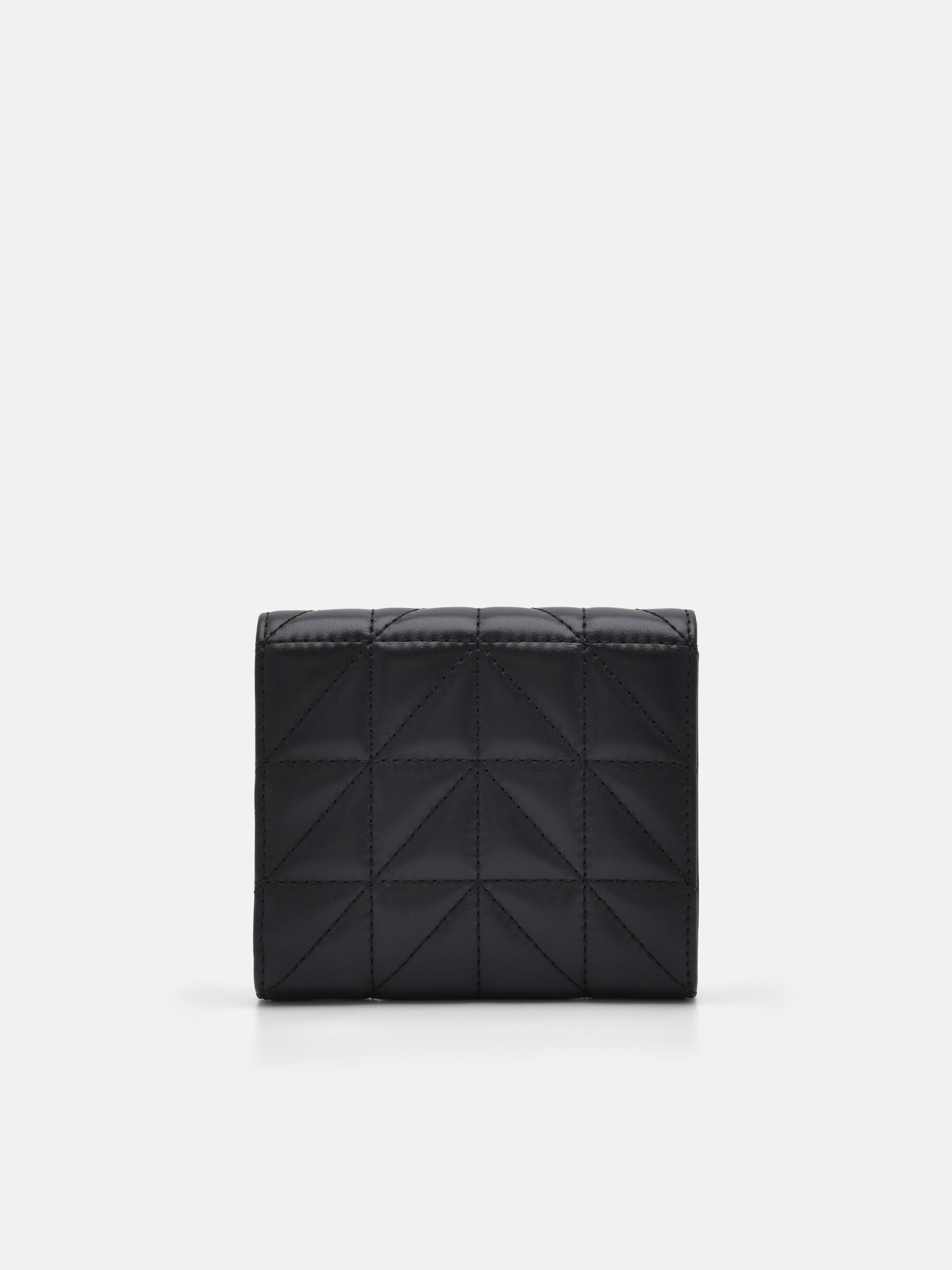 PEDRO Icon Leather Tri-Fold Wallet in Pixel, Black