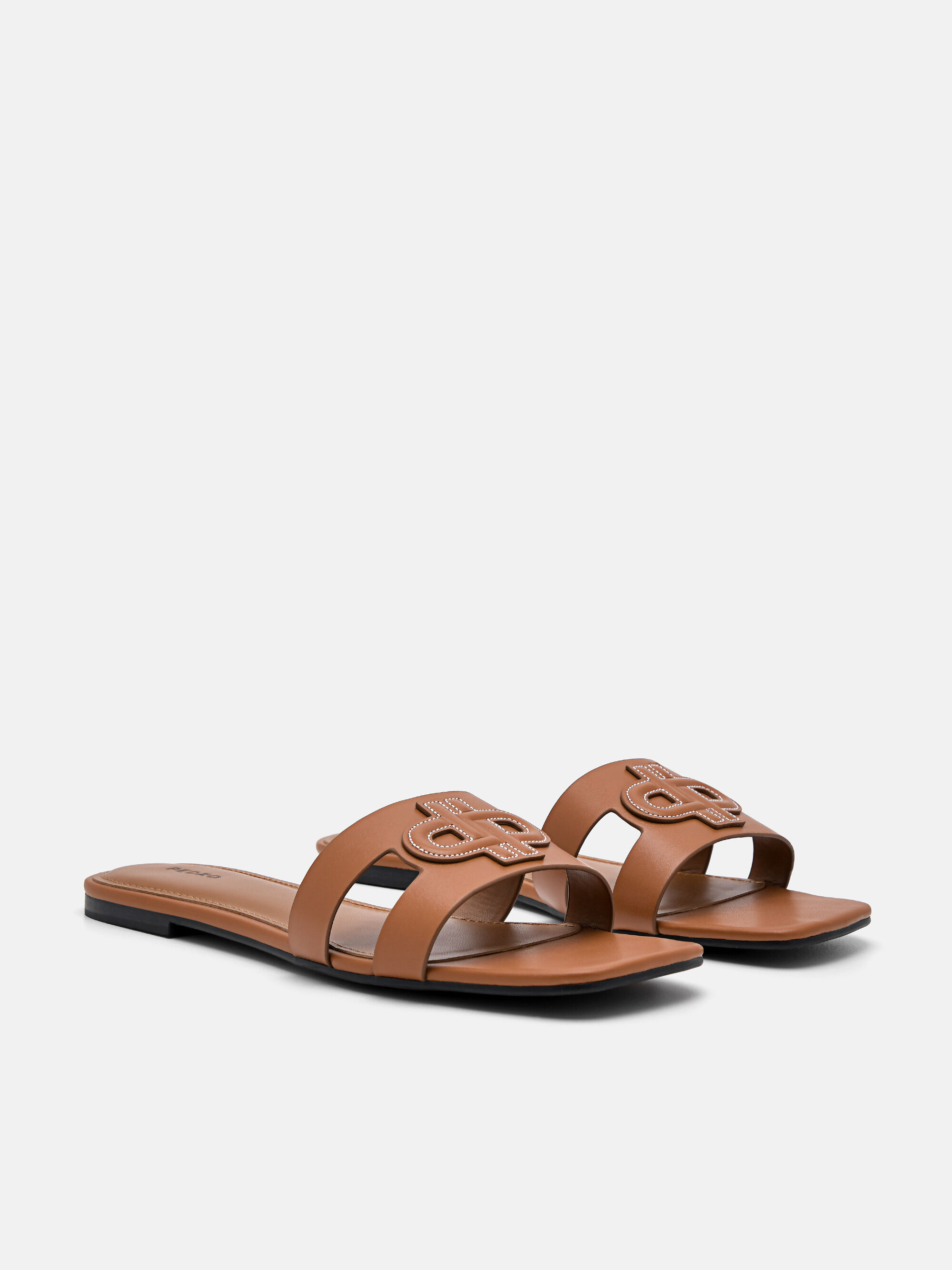 PEDRO Icon Leather Slip-On Sandals, Cognac