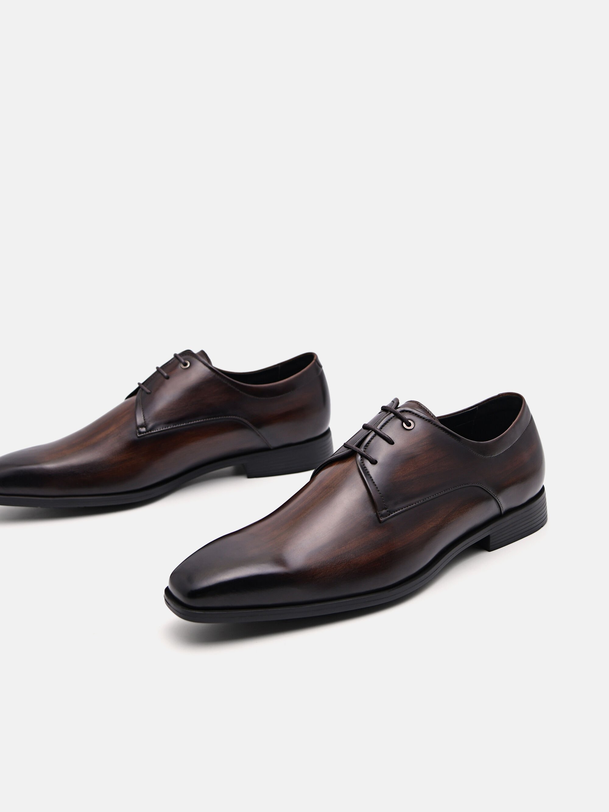 Altitude Burnished Derby Shoes, Dark Brown