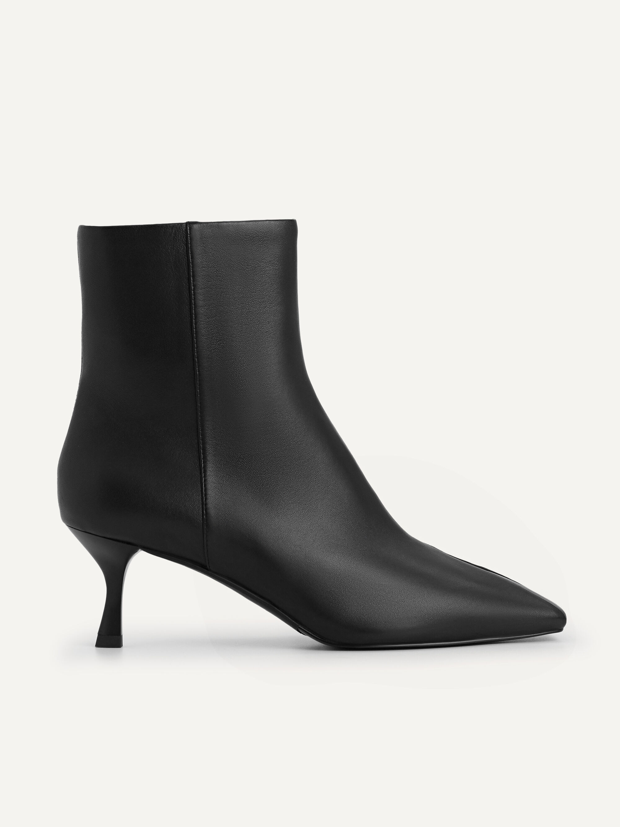 leather heeled ankle boots womens