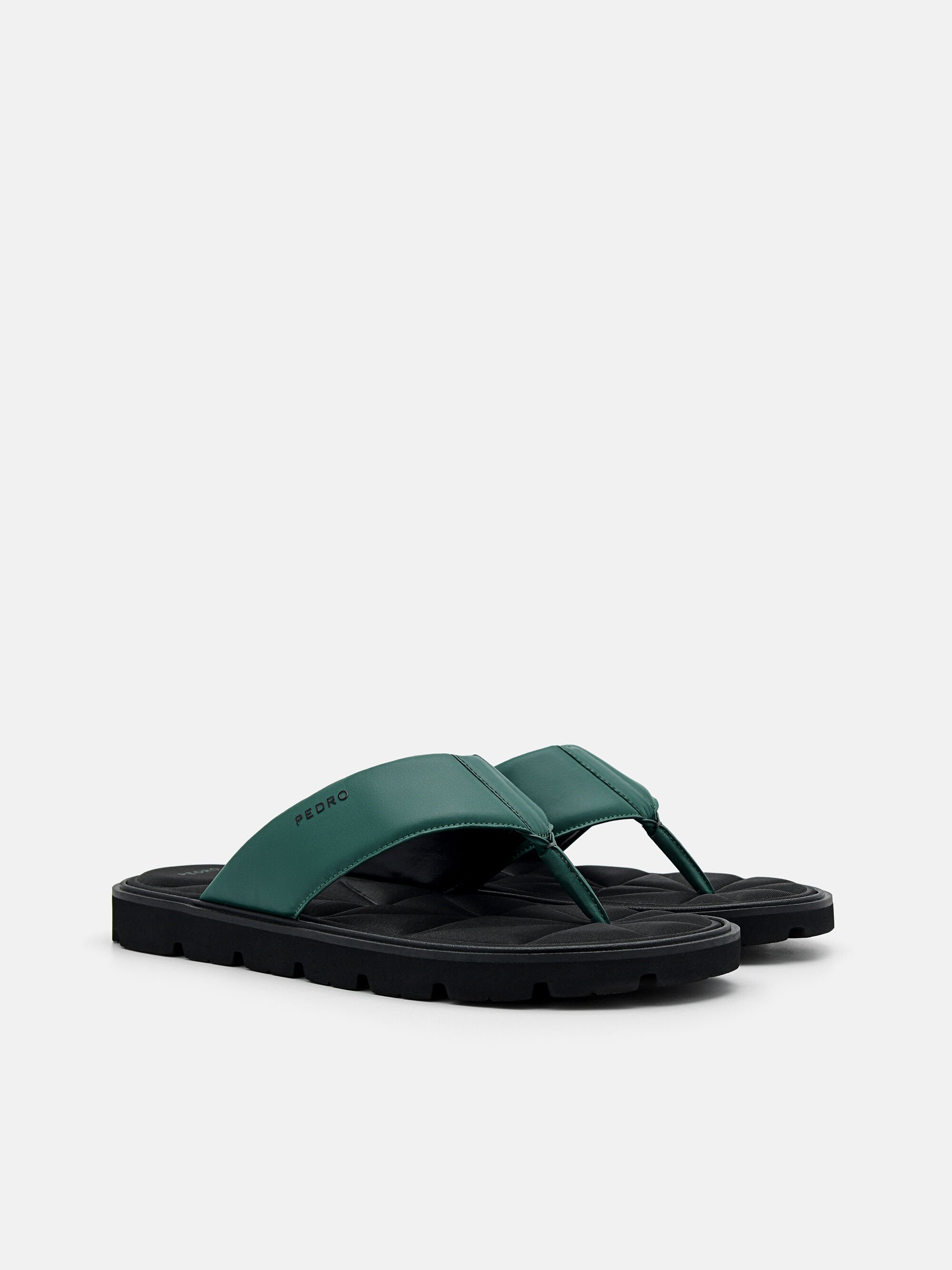 Thong Sandals in Pixel, Dark Green