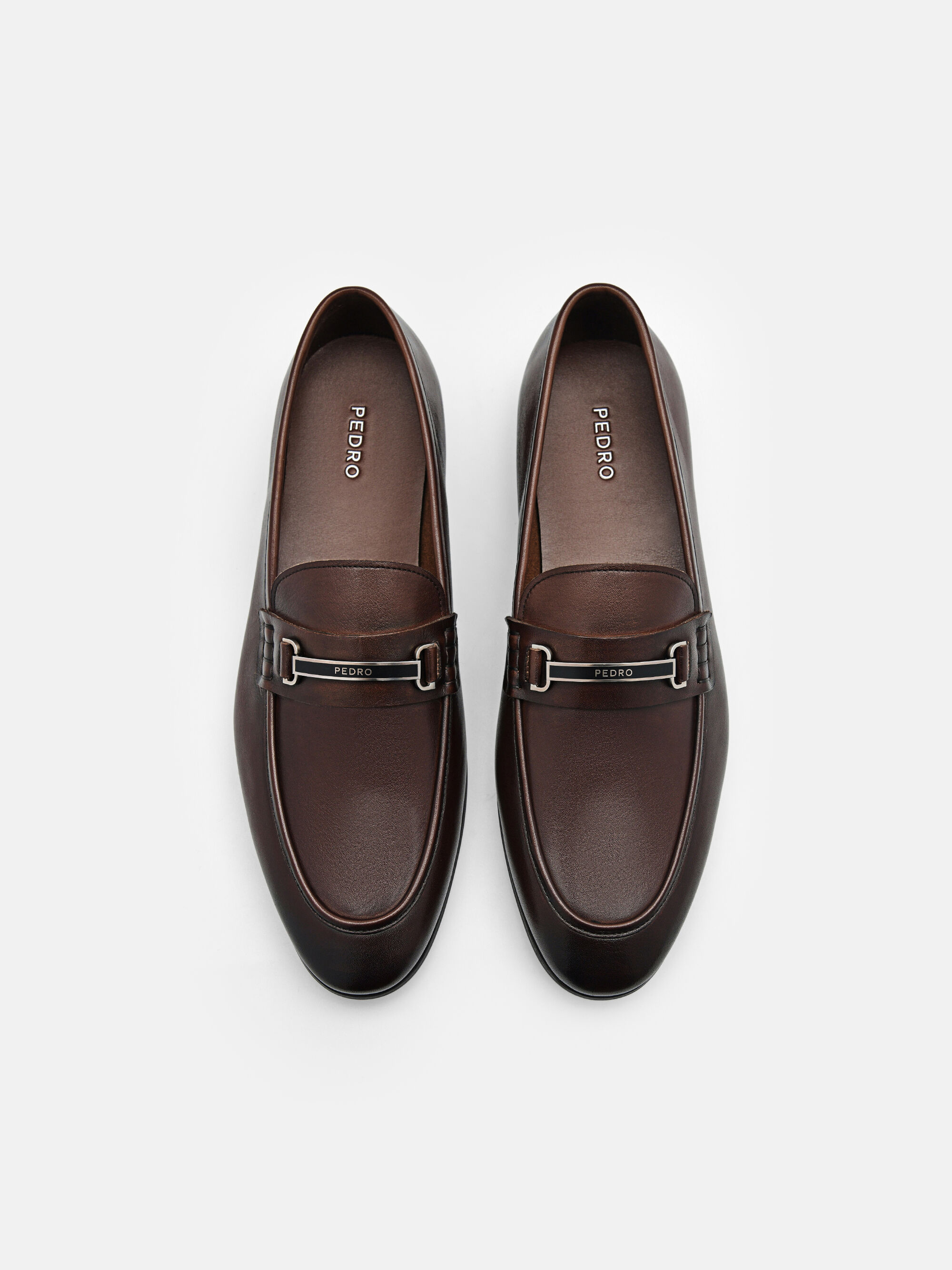 Steven Leather Loafers, Brown