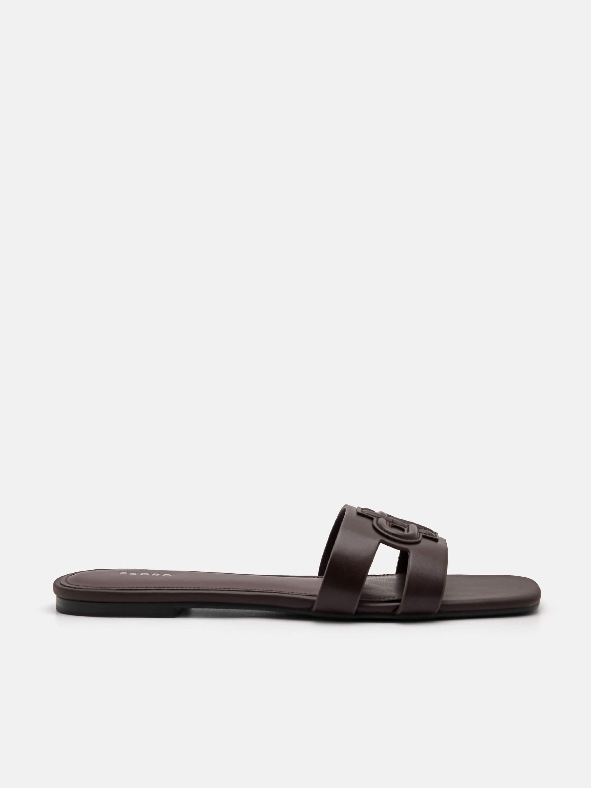 PEDRO Icon Leather Slip-On Sandals, Dark Brown