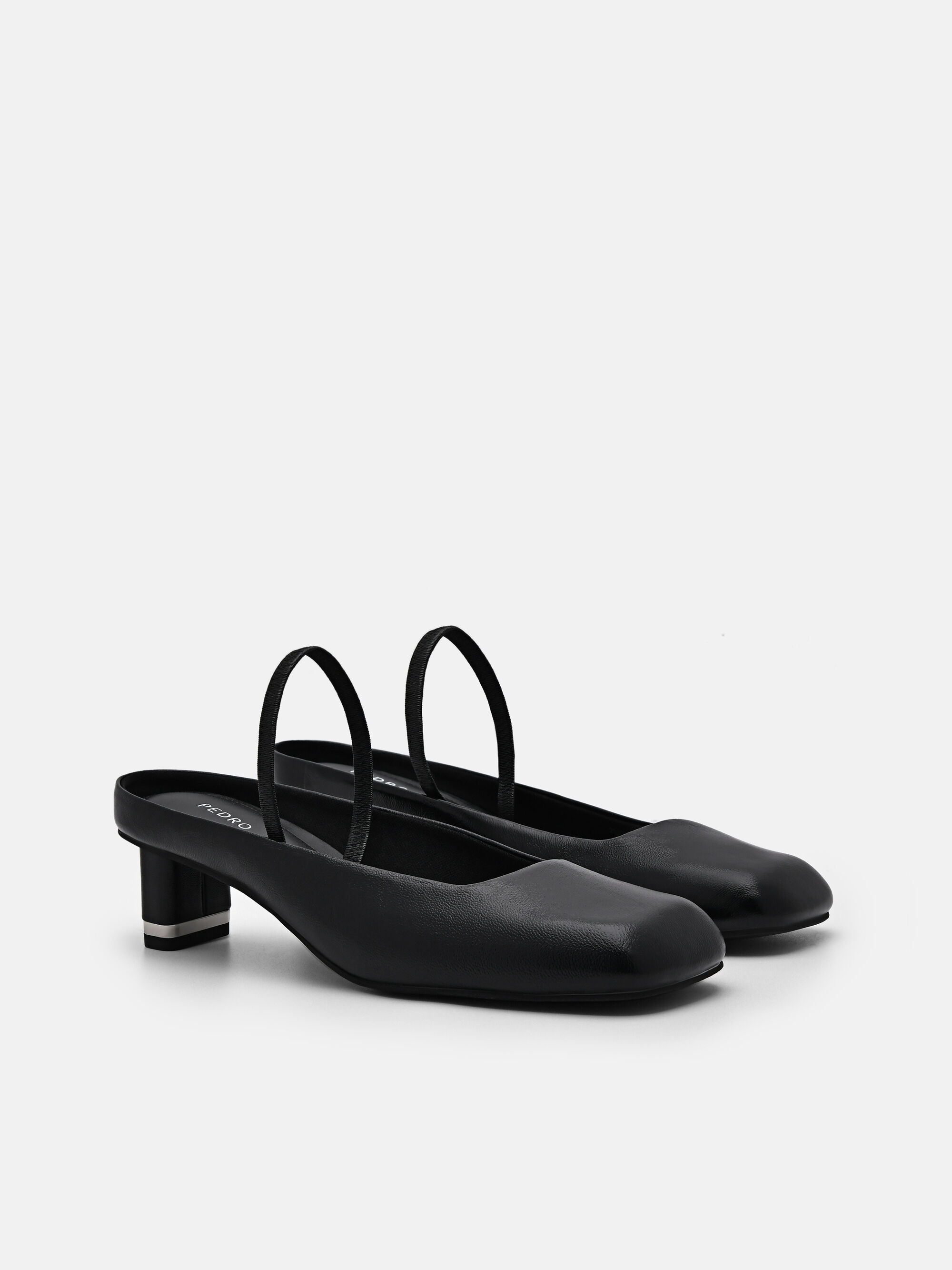 Maia Leather Slingback Pumps, Black