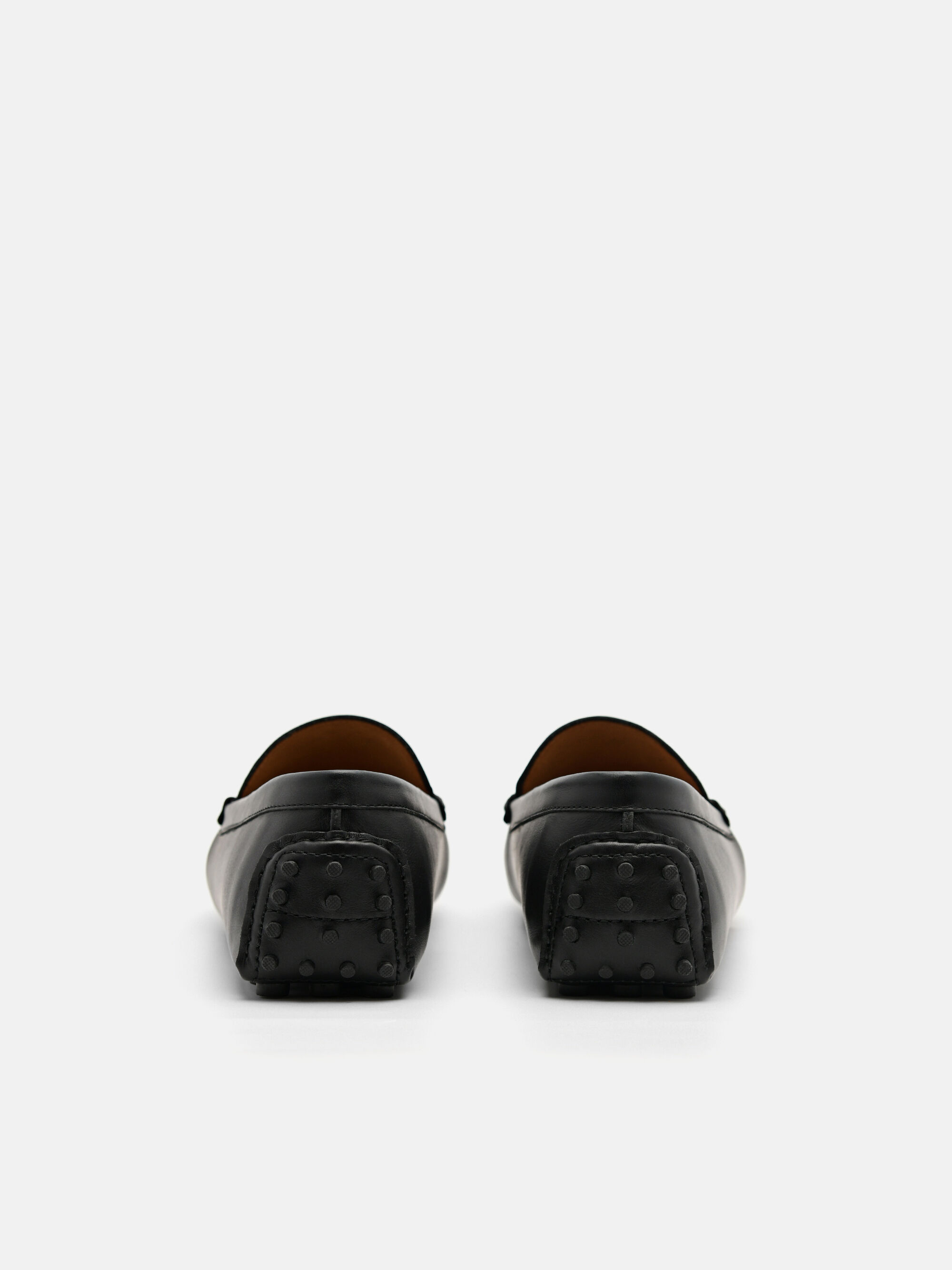 Leather Buckle Driving Shoes, Black