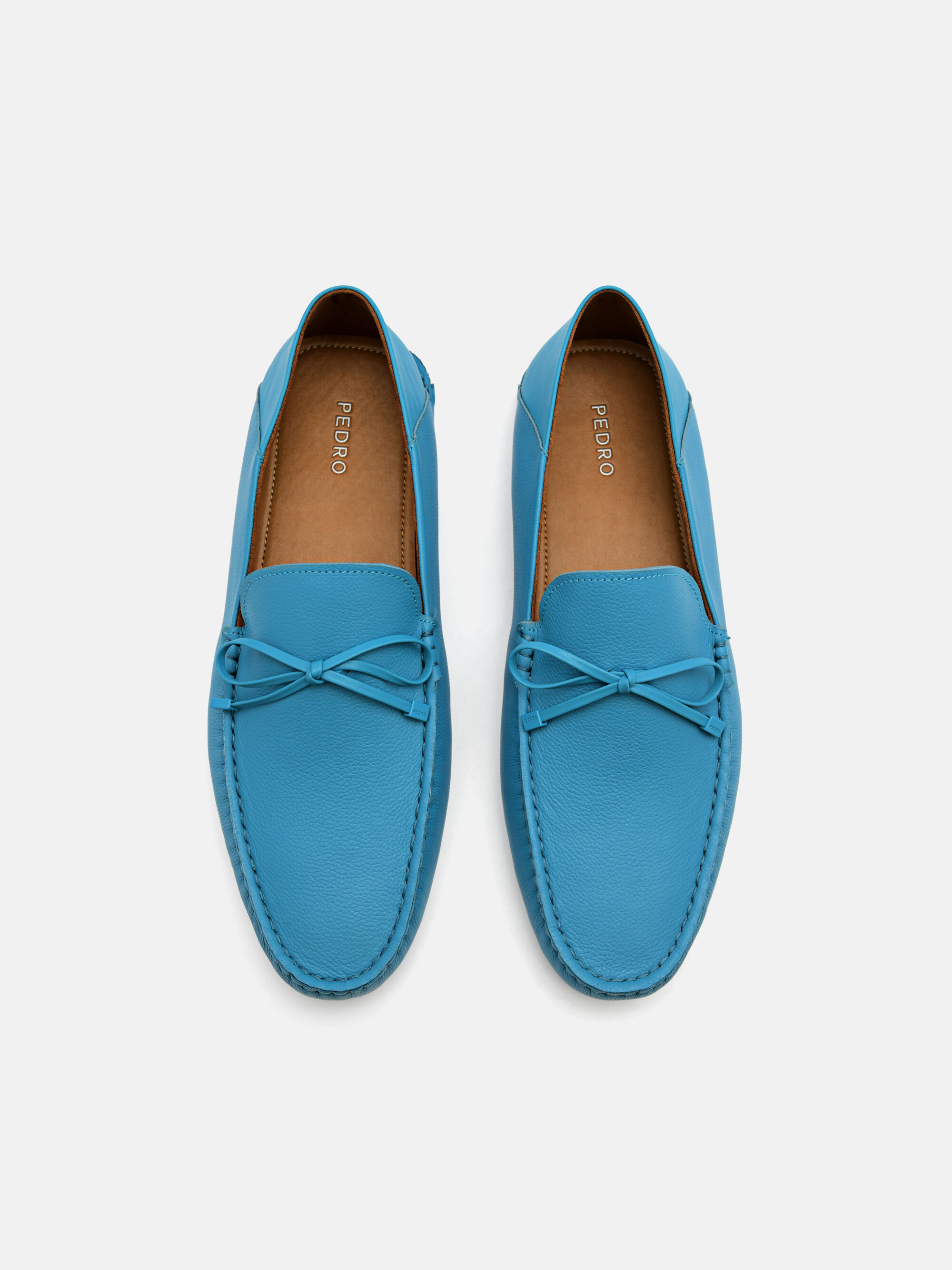 Leto Leather Driving Shoes, Cyan