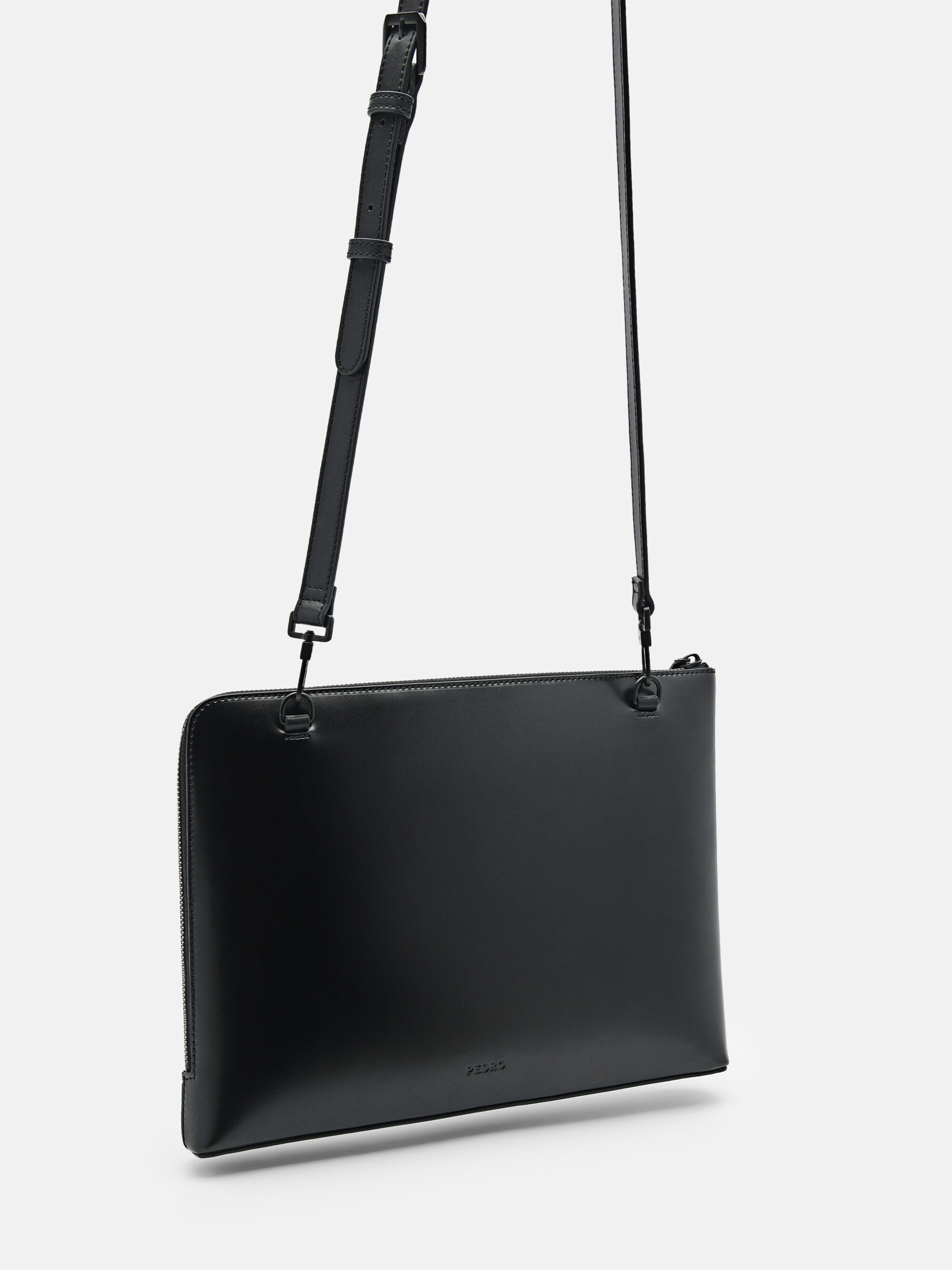 PEDRO Icon Leather Portfolio Bag, Black