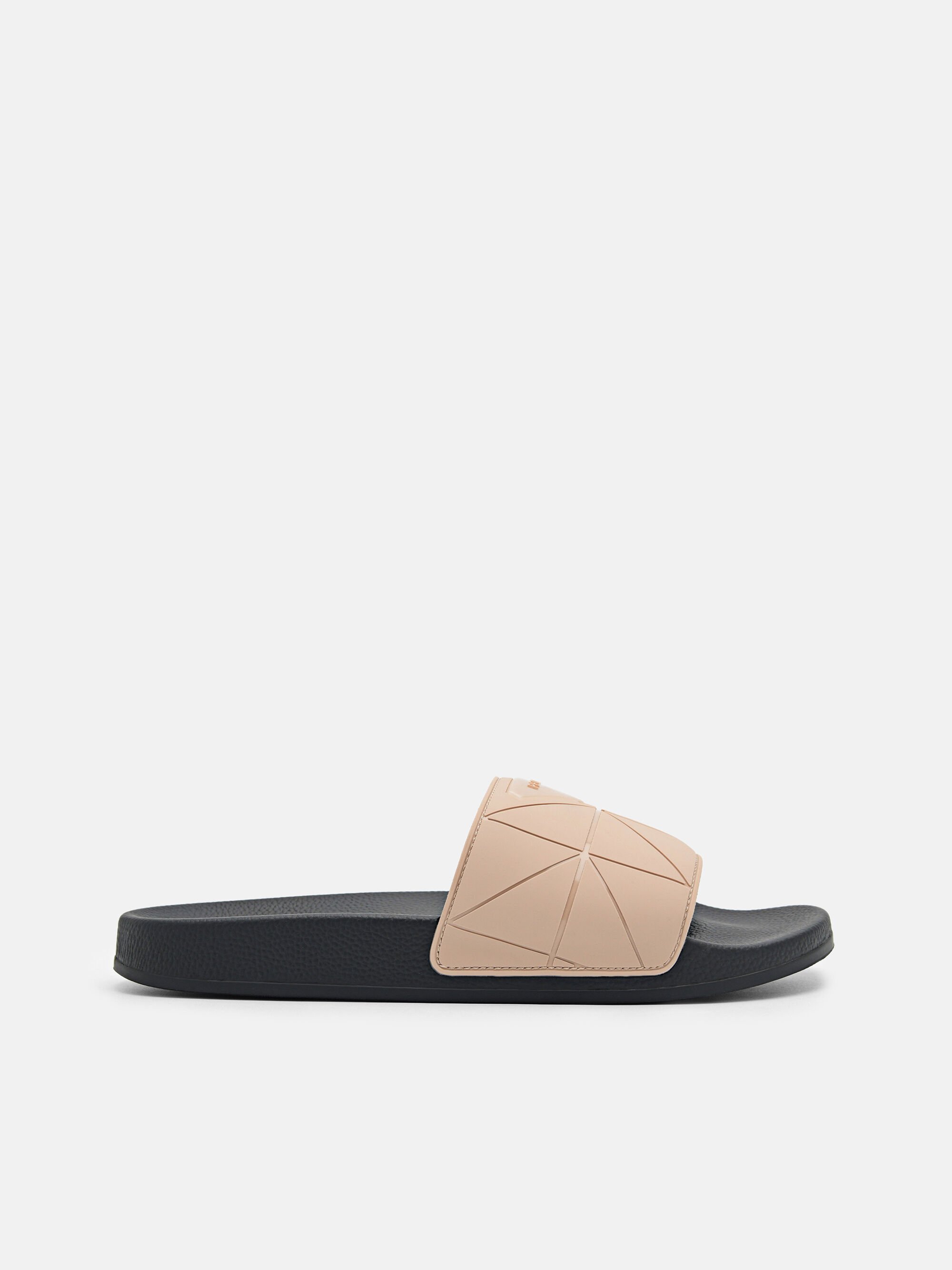 Slide Sandals in Pixel, Taupe