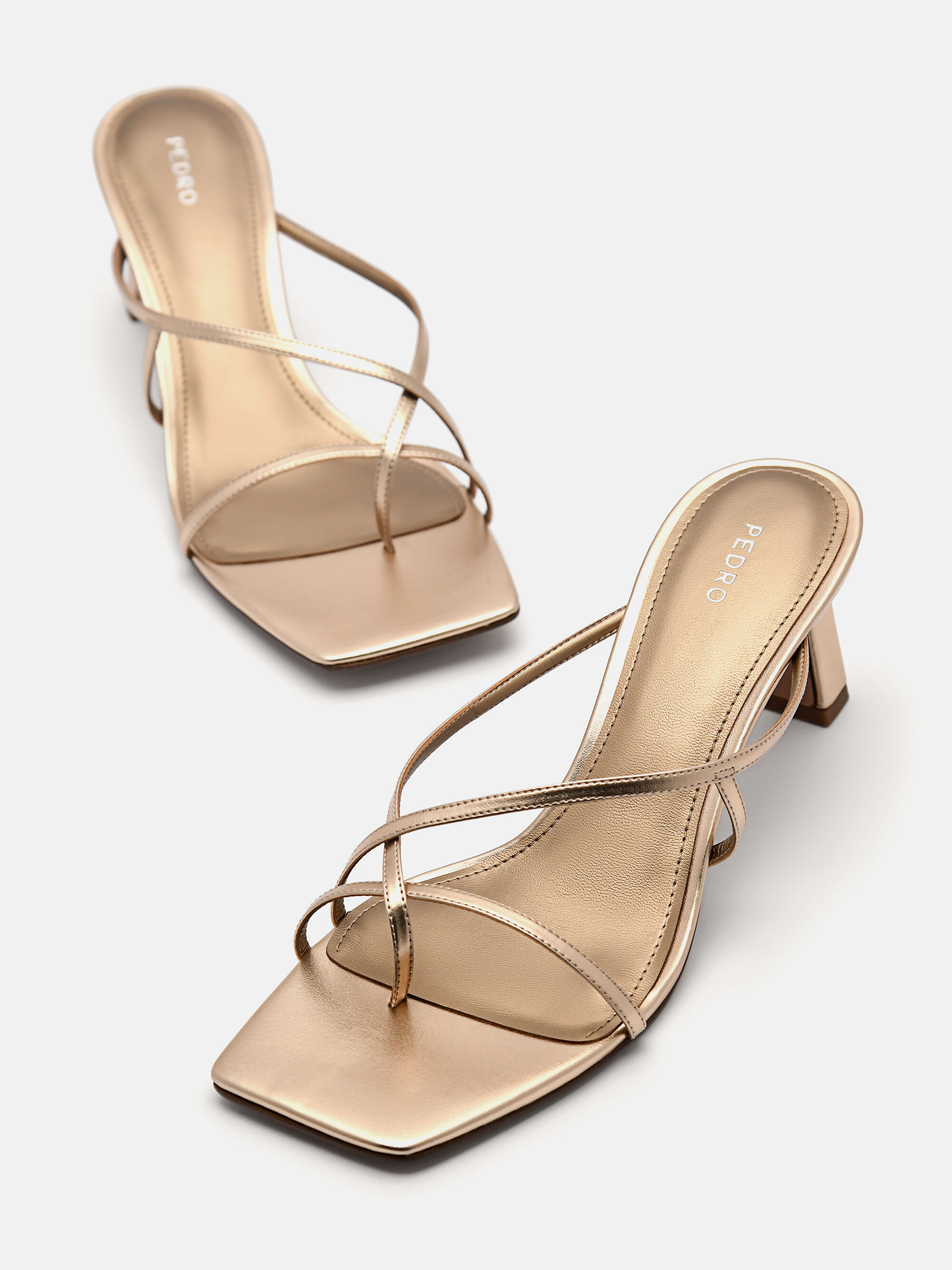 Gold stacked sale heel sandals