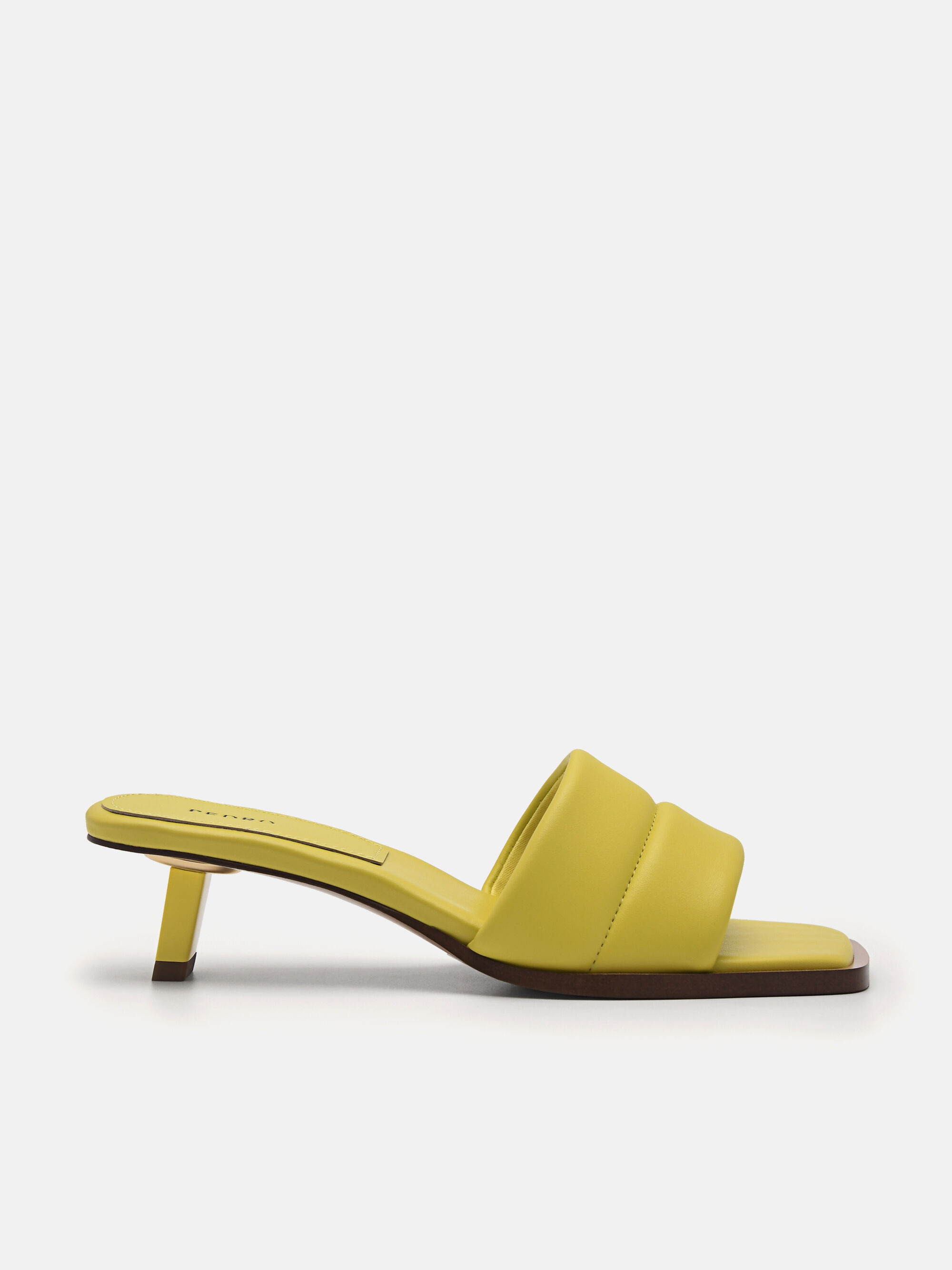 Heel Slip-On Sandals, Yellow