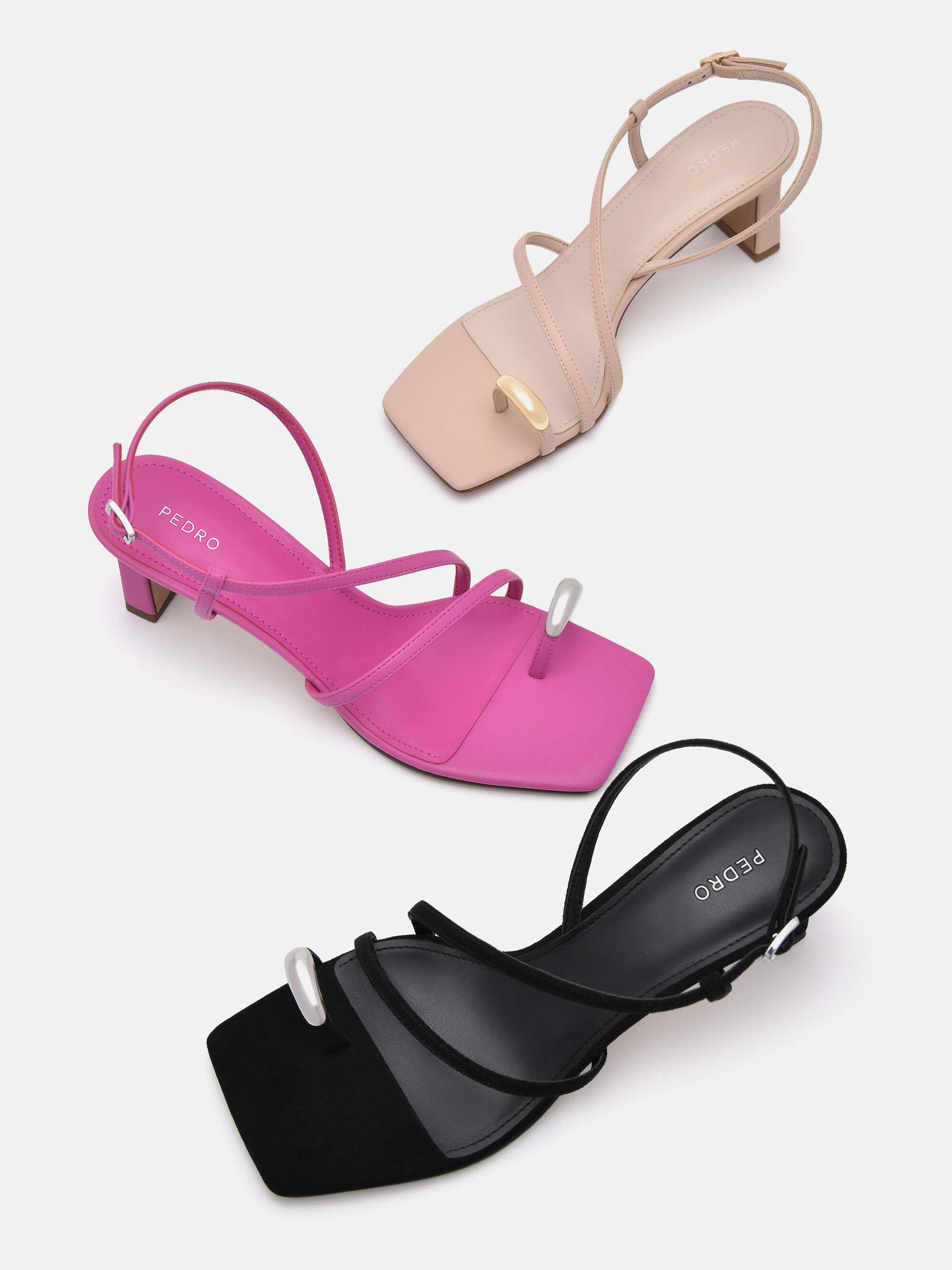 Lia Heel Sandals, Fuchsia