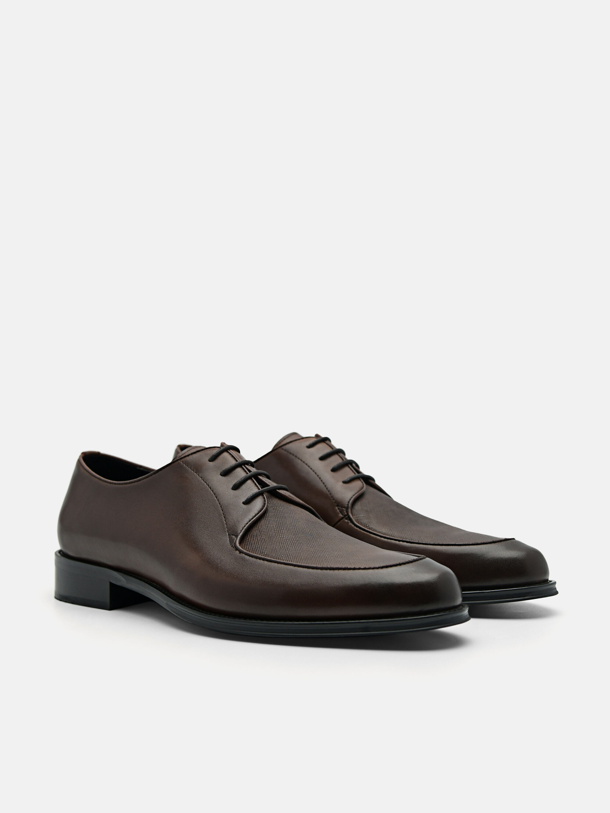 Leather Derby Shoes, Dark Brown