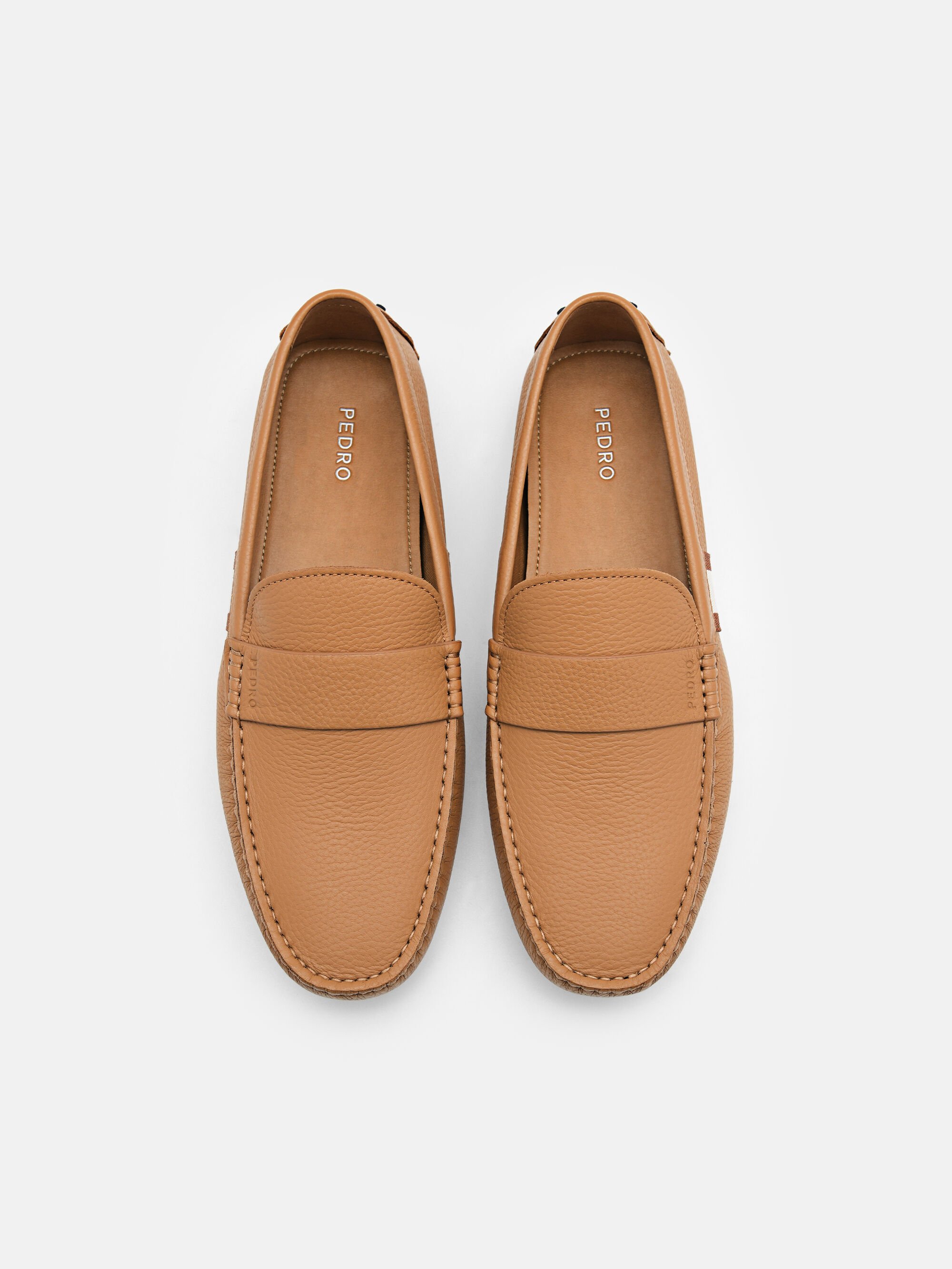 Leather Band Driving Shoes, Camel