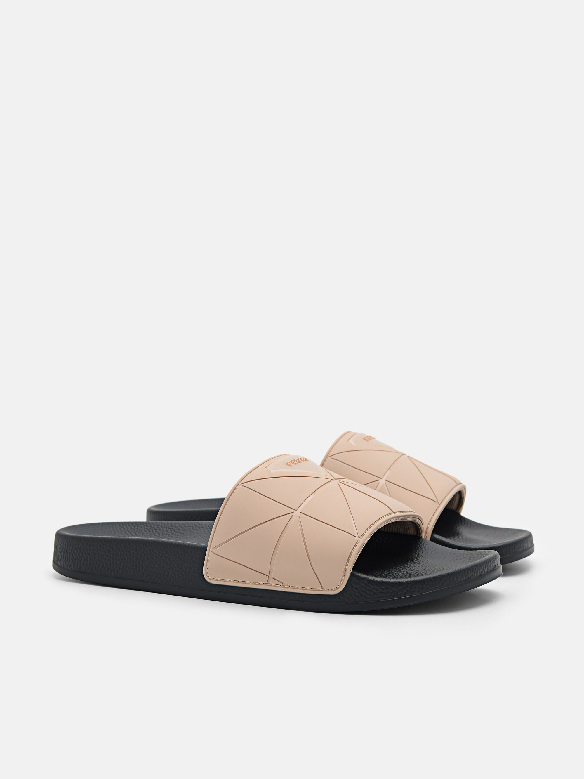 Slide Sandals in Pixel, Taupe