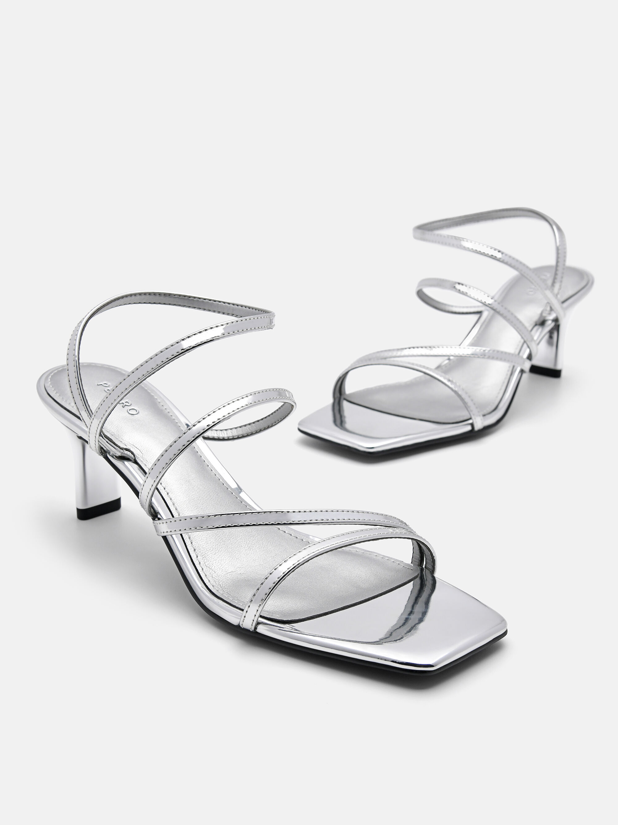 Pallas Heel Sandals, Silver