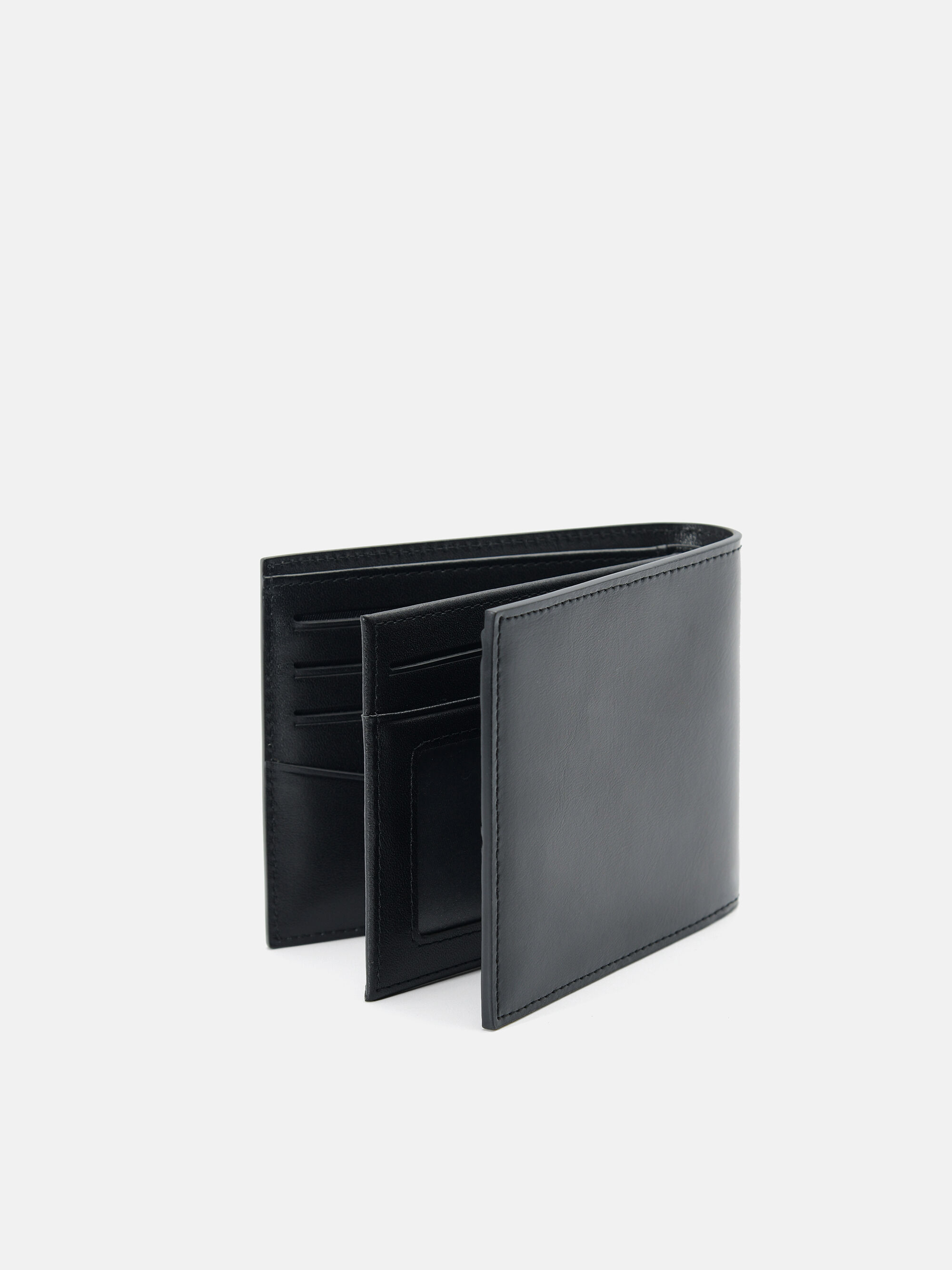 PEDRO Icon Leather Bi-Fold Flip Wallet, Black