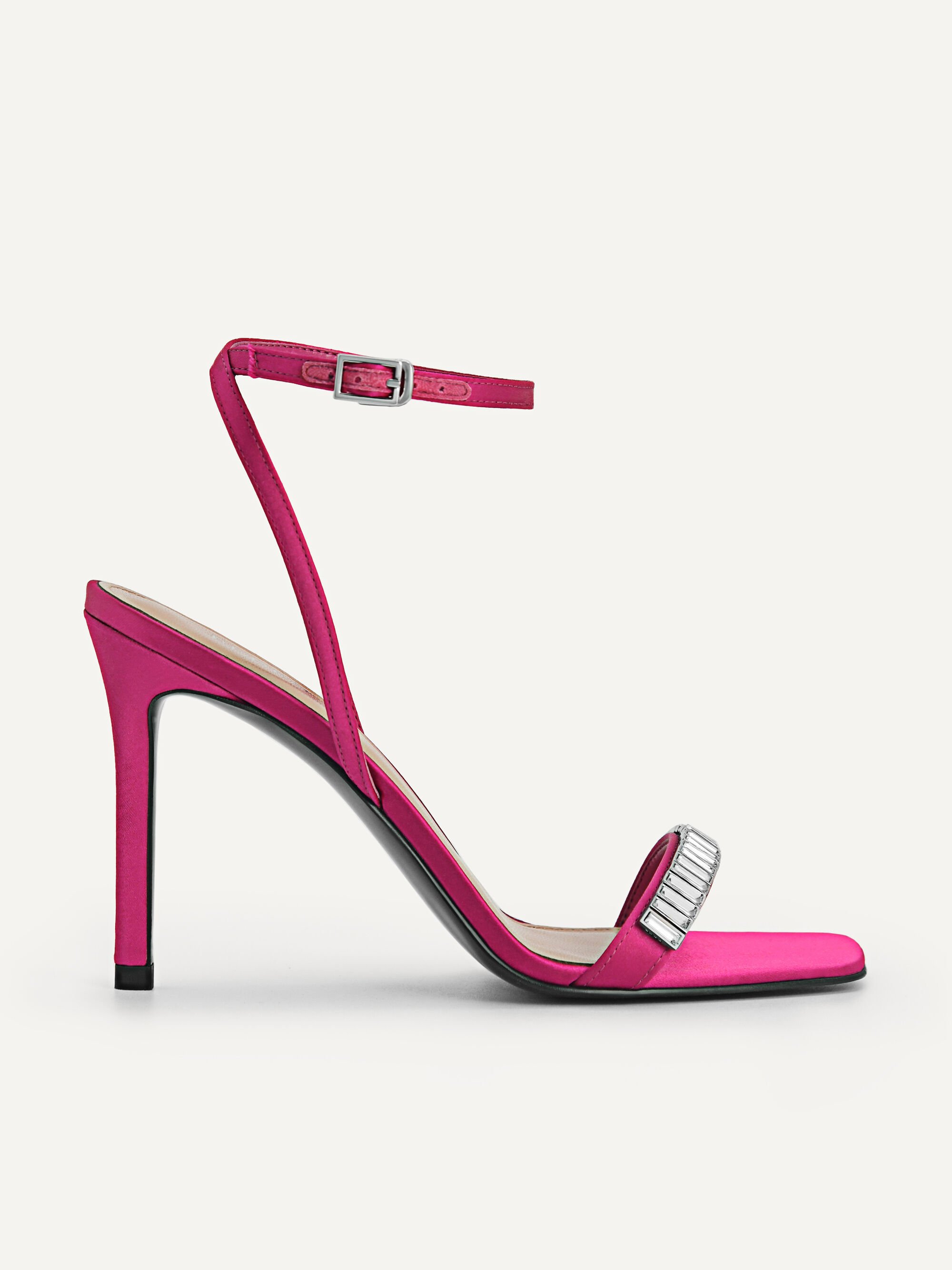 Sparkle Detailed High Heel Sandals, Fuchsia