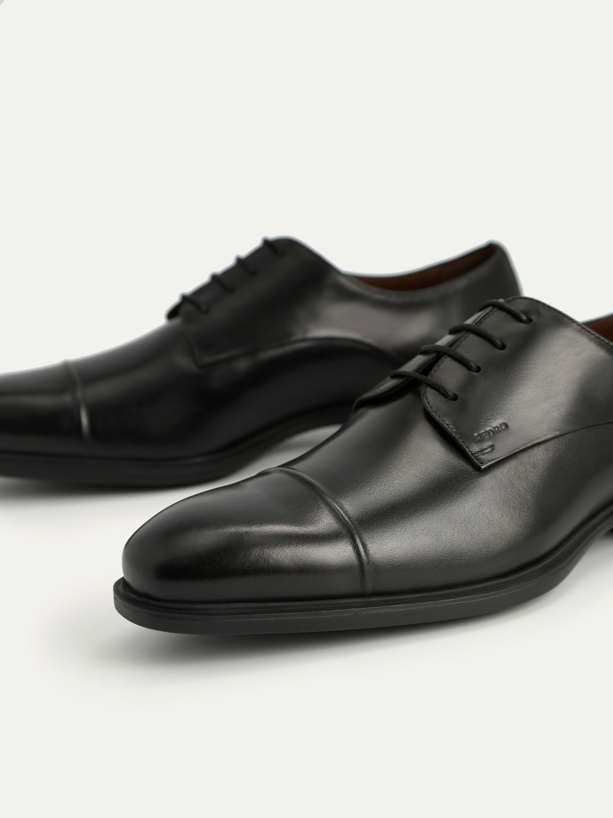 Altitude Leather Toe Derby Shoes, Black