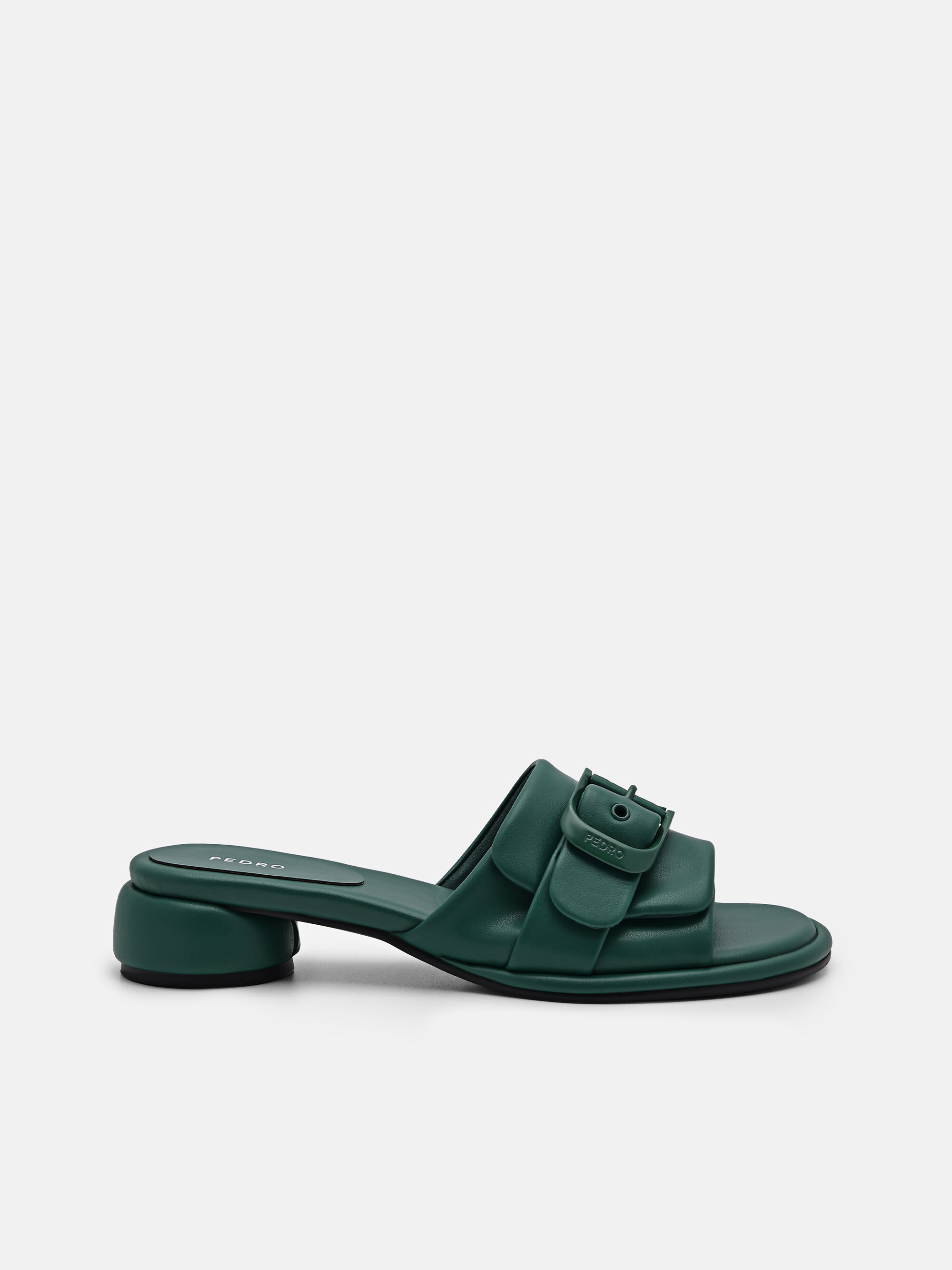 Helix Heel Sandals, Dark Green