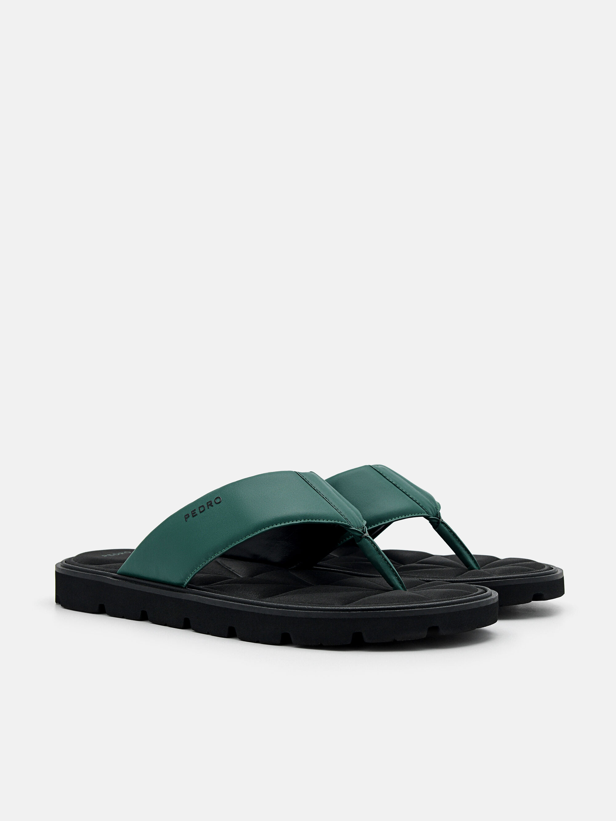 Thong Sandals in Pixel, Dark Green