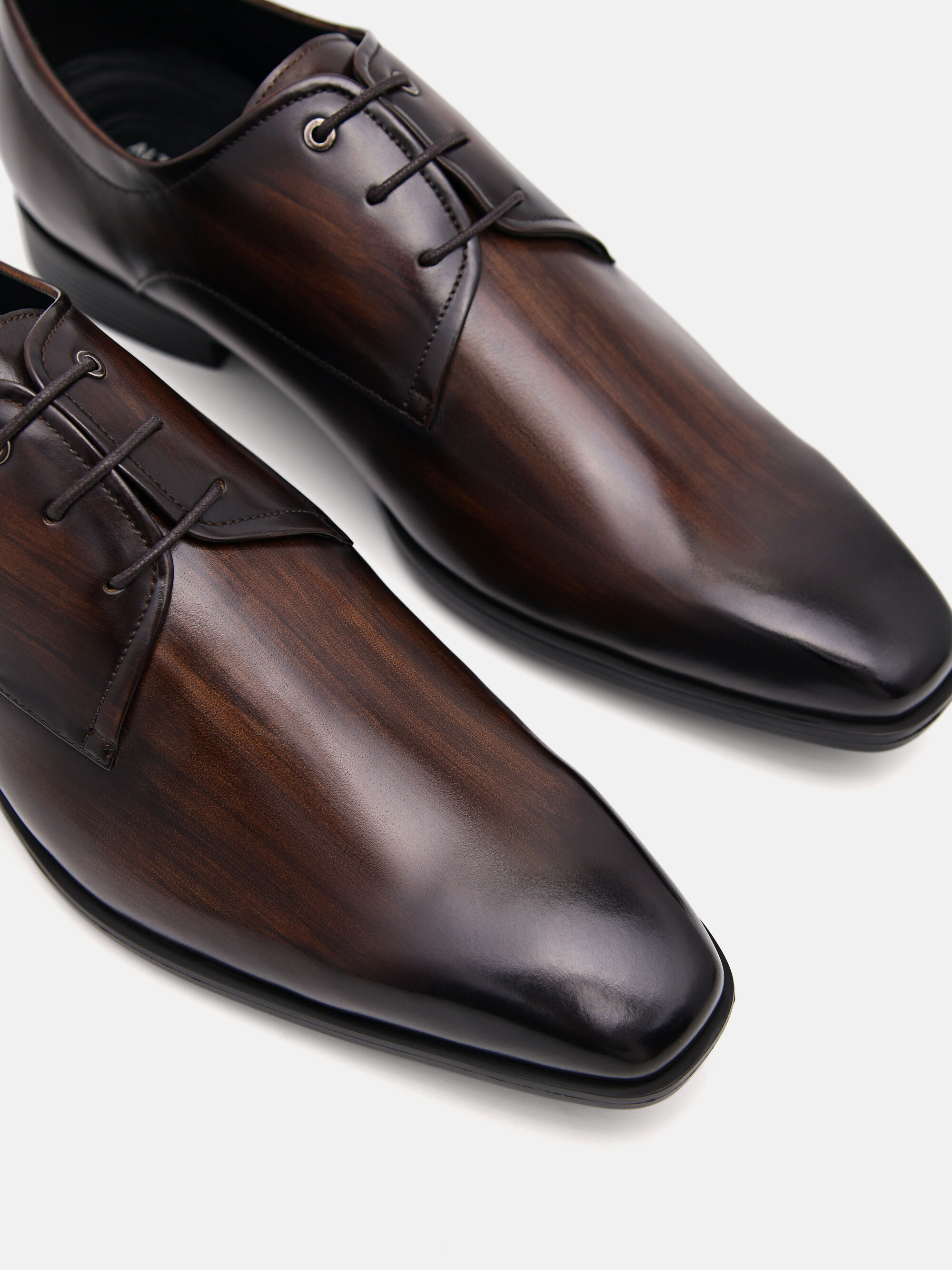 Altitude Burnished Derby Shoes, Dark Brown