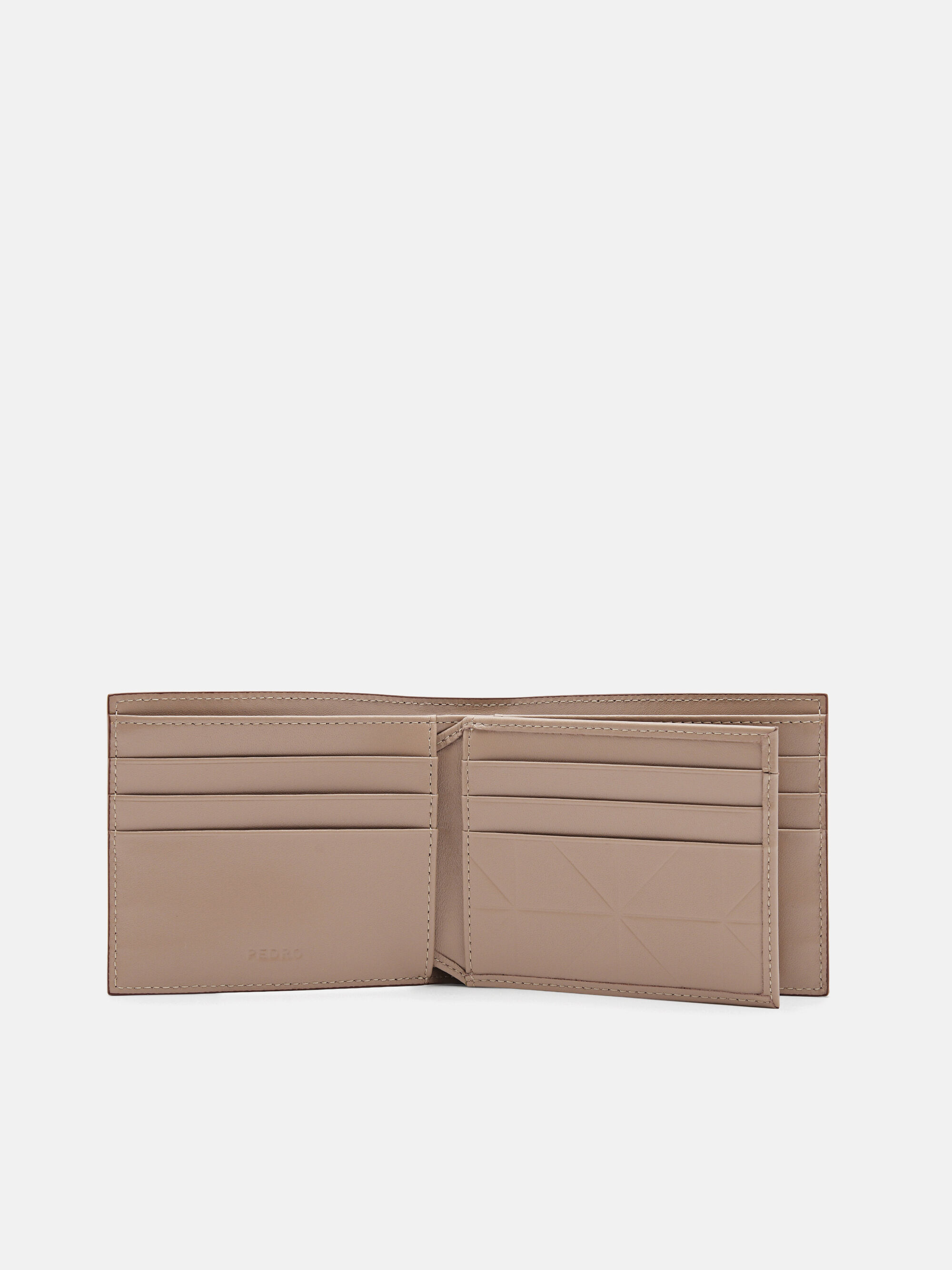 Leather Bi-Fold Flip Wallet, Taupe