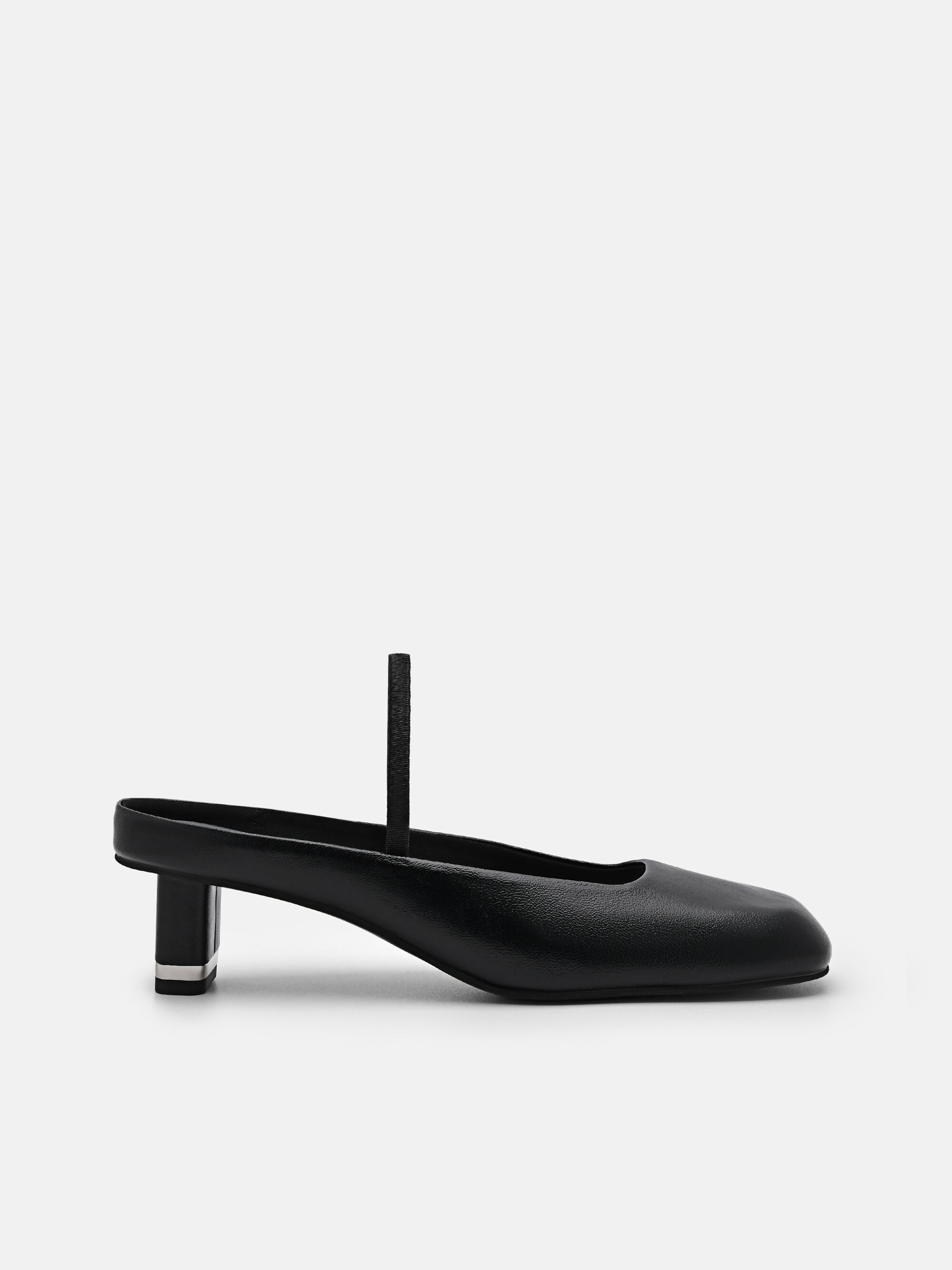 Maia Leather Slingback Pumps, Black