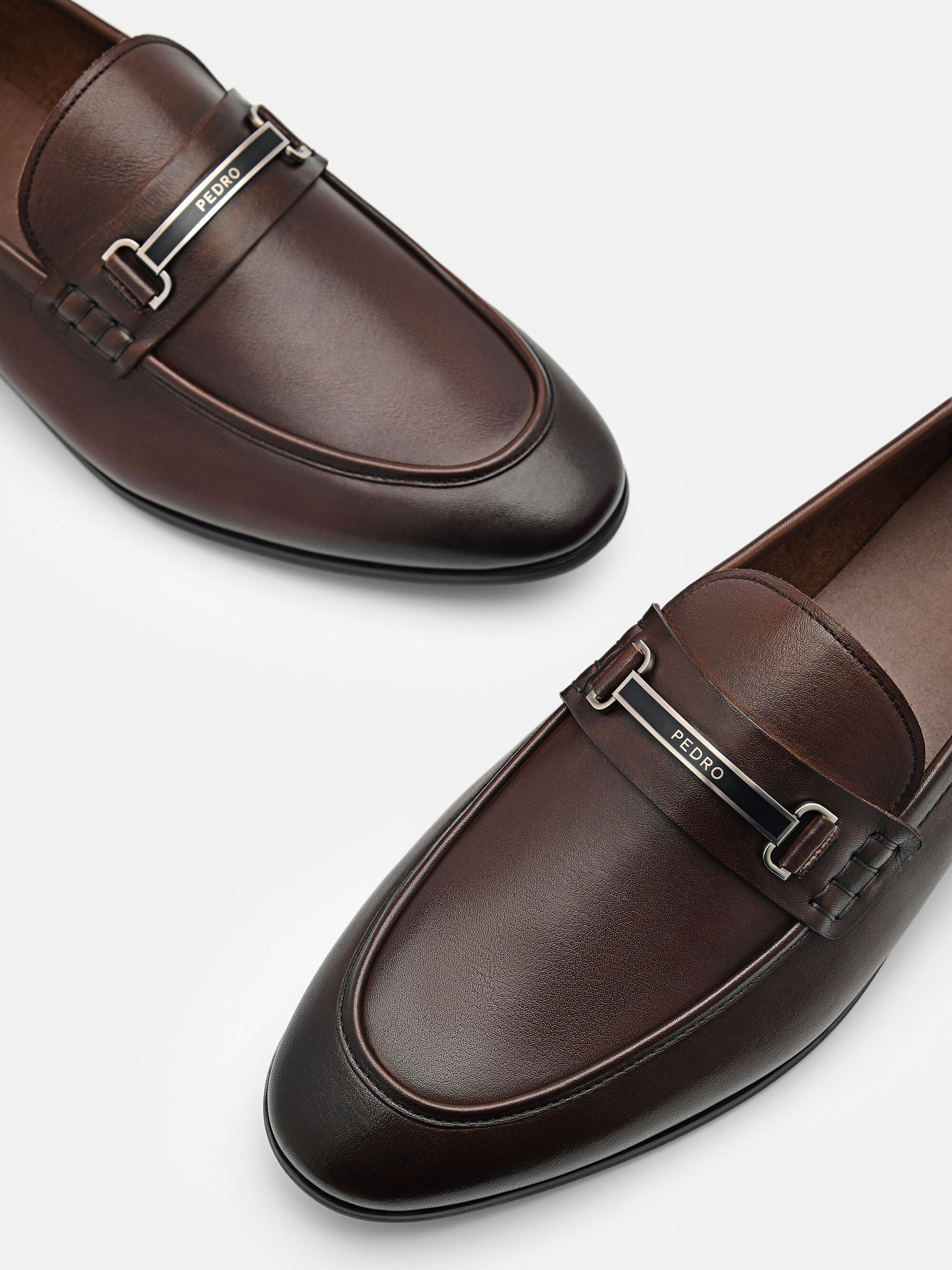 Steven Leather Loafers, Brown