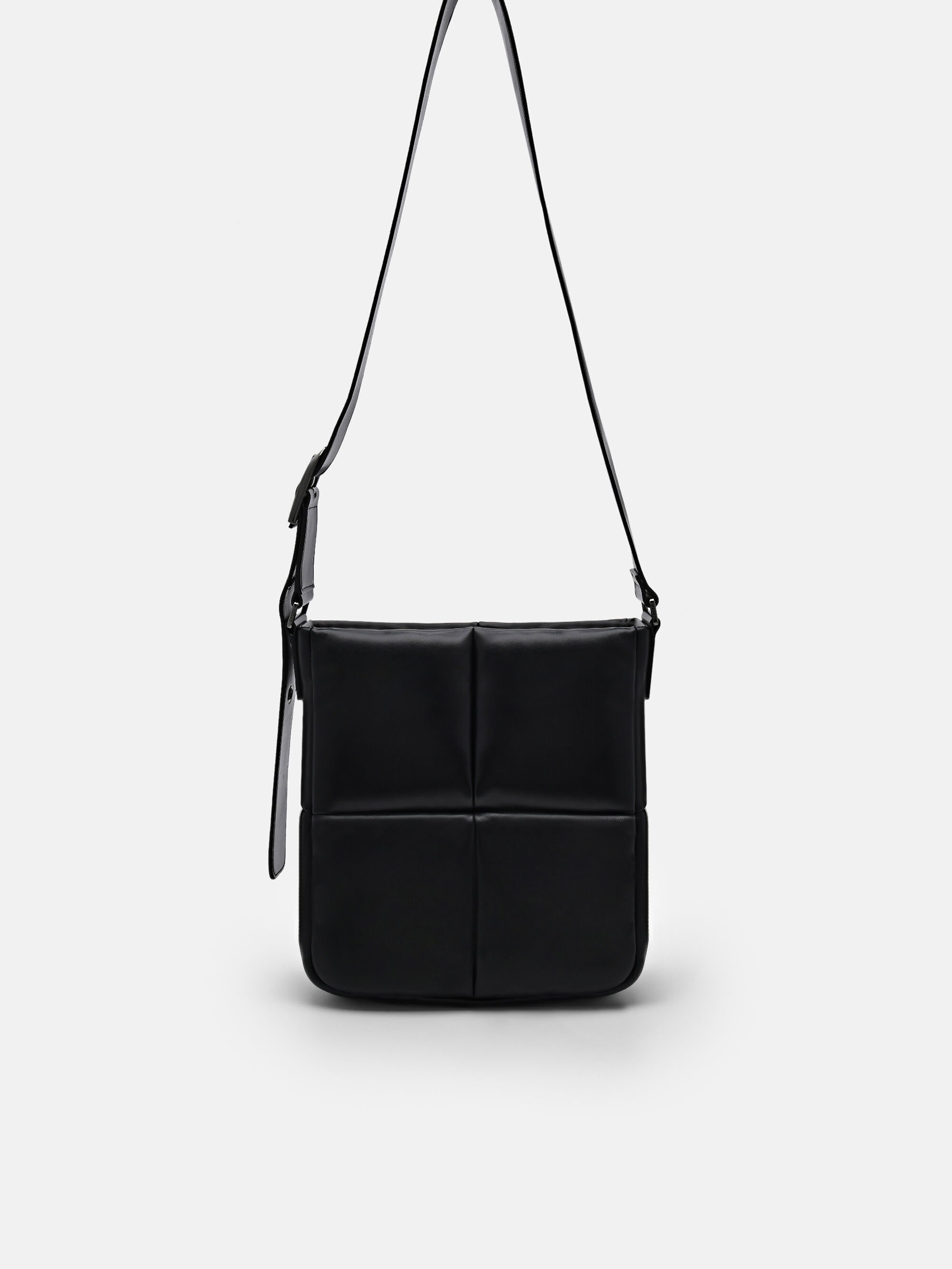 Helix Quilted Shoulder Bag, Black, hi-res