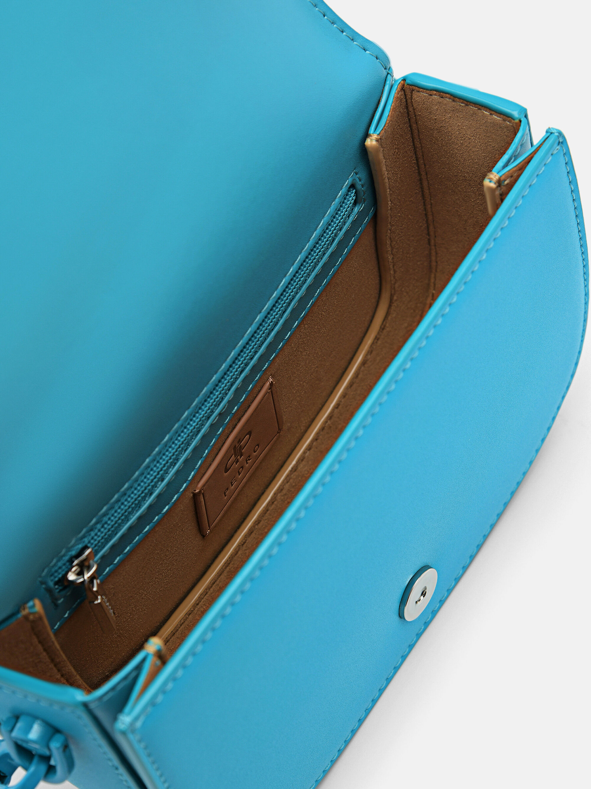 PEDRO Icon Leather Shoulder Bag, Cyan, hi-res