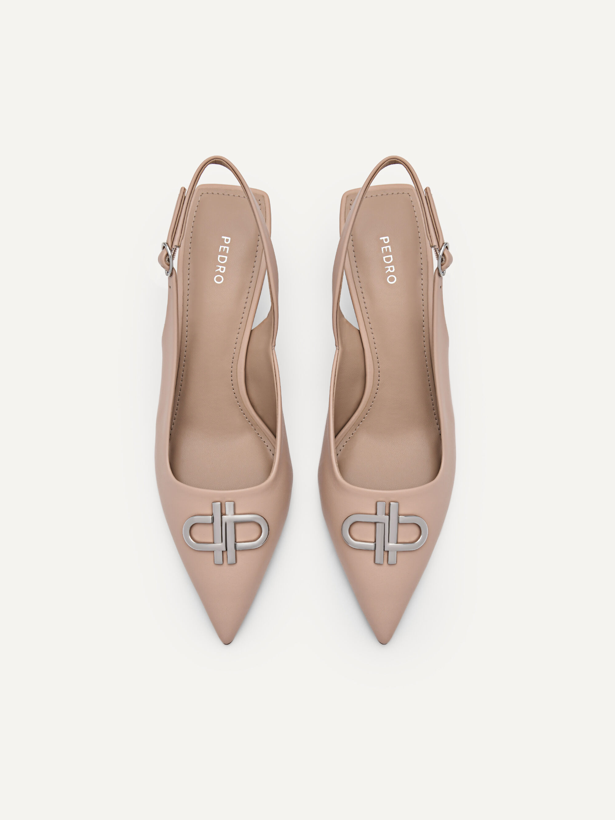 PEDRO Icon Leather Slingback Pumps, Nude, hi-res