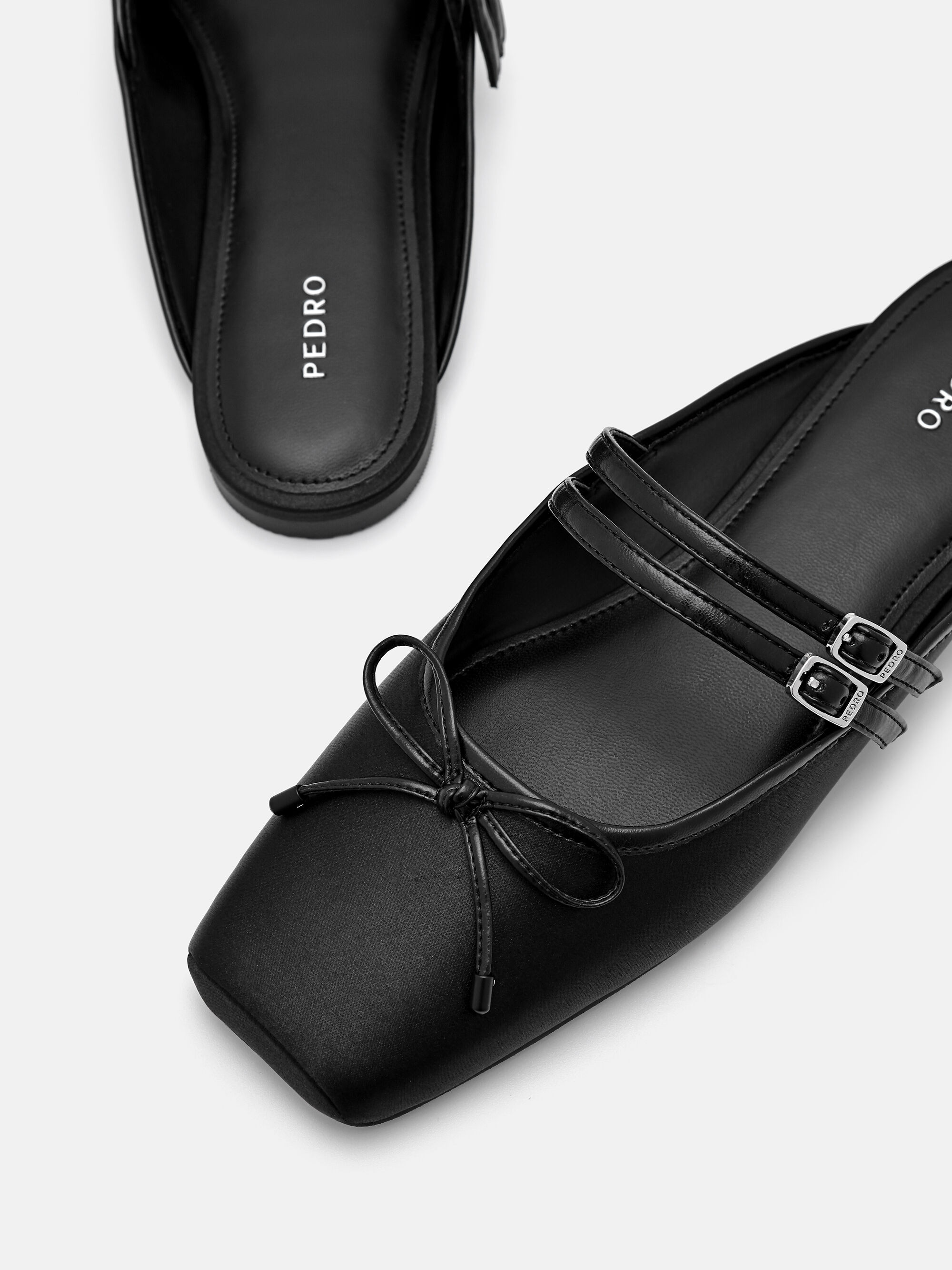 Linea Mary Jane Mules, Black, hi-res