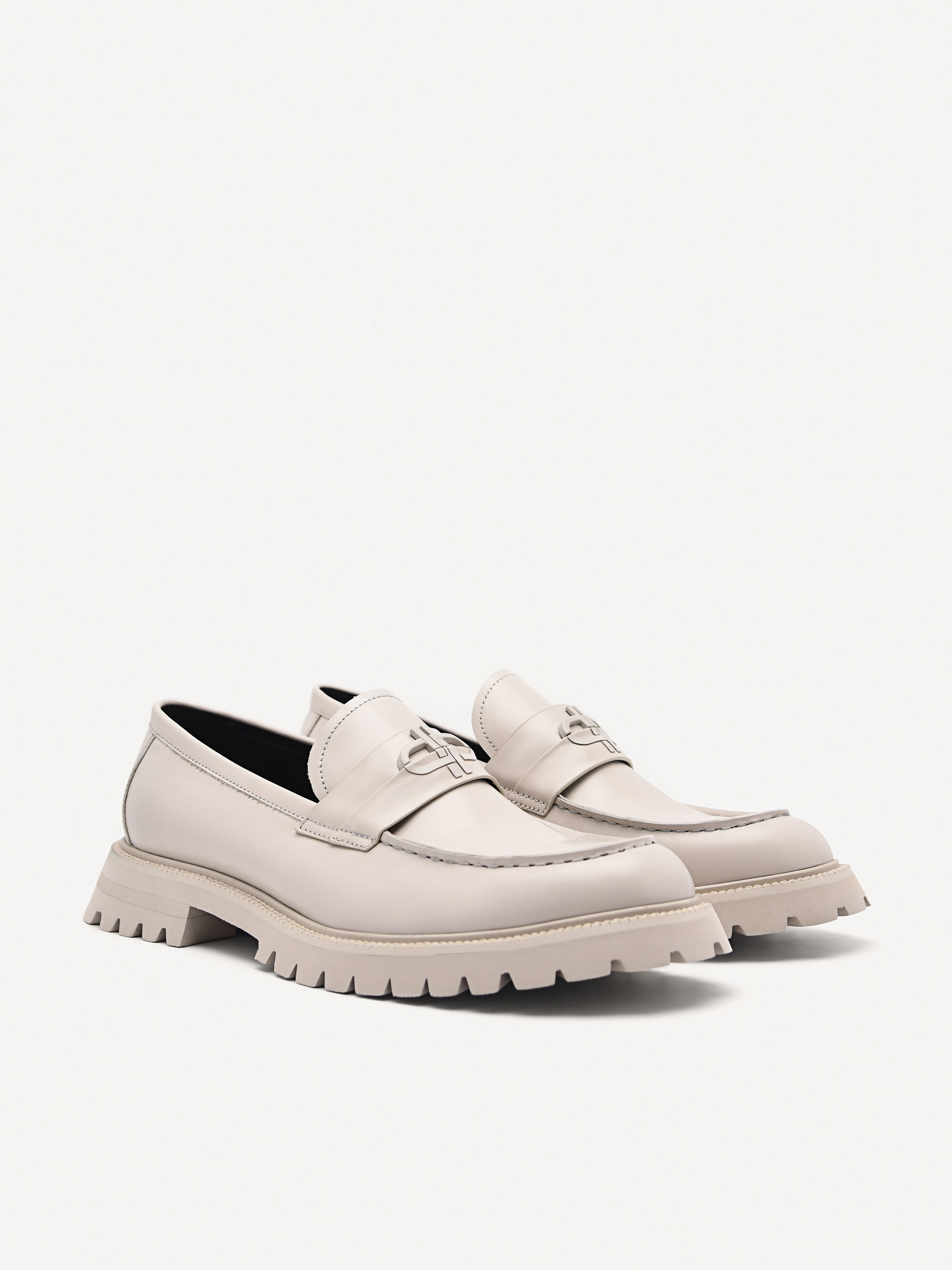 PEDRO Icon Leather Loafers, Taupe, hi-res