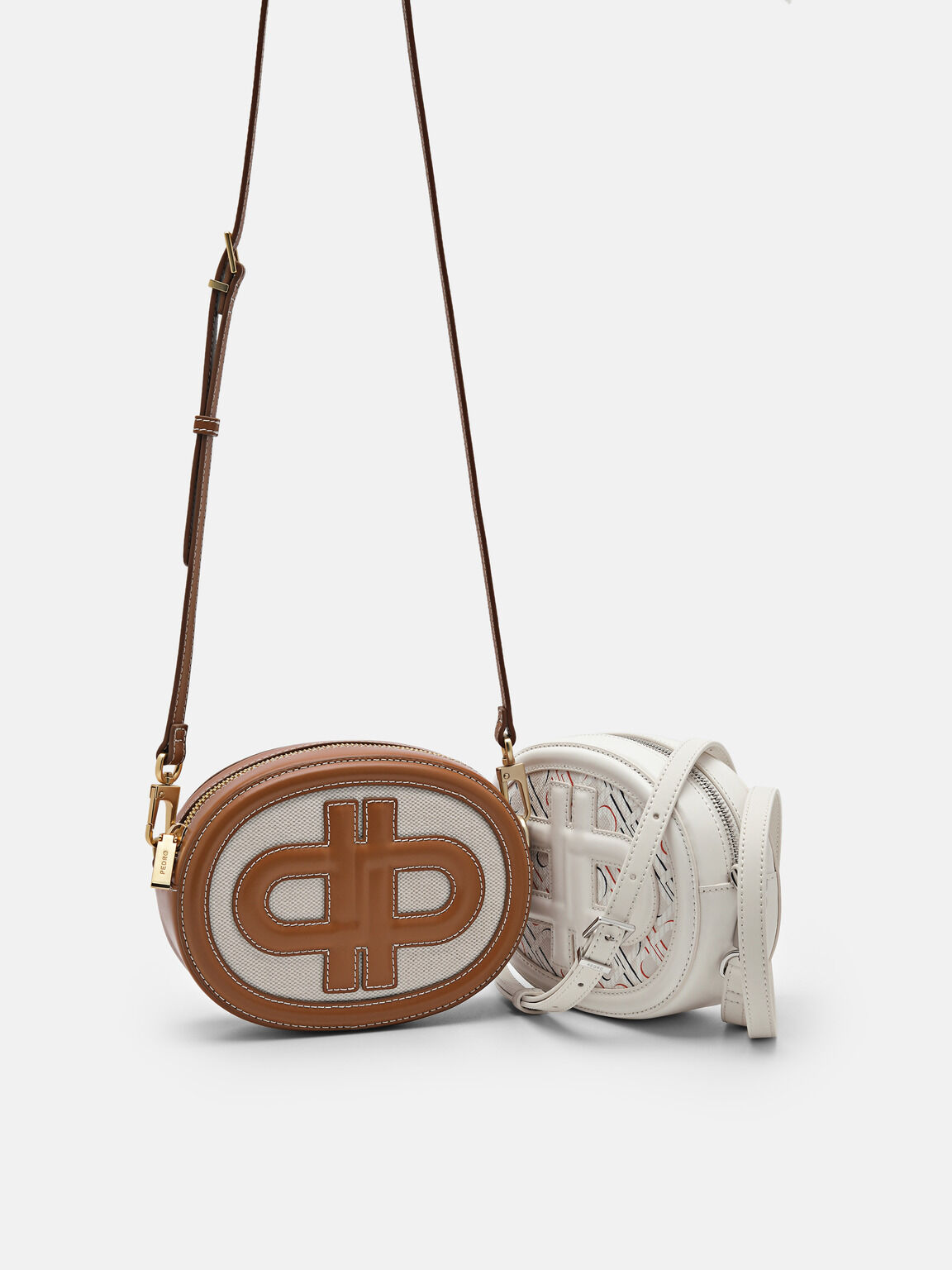 PEDRO Icon Round Leather Shoulder Bag, Cognac, hi-res