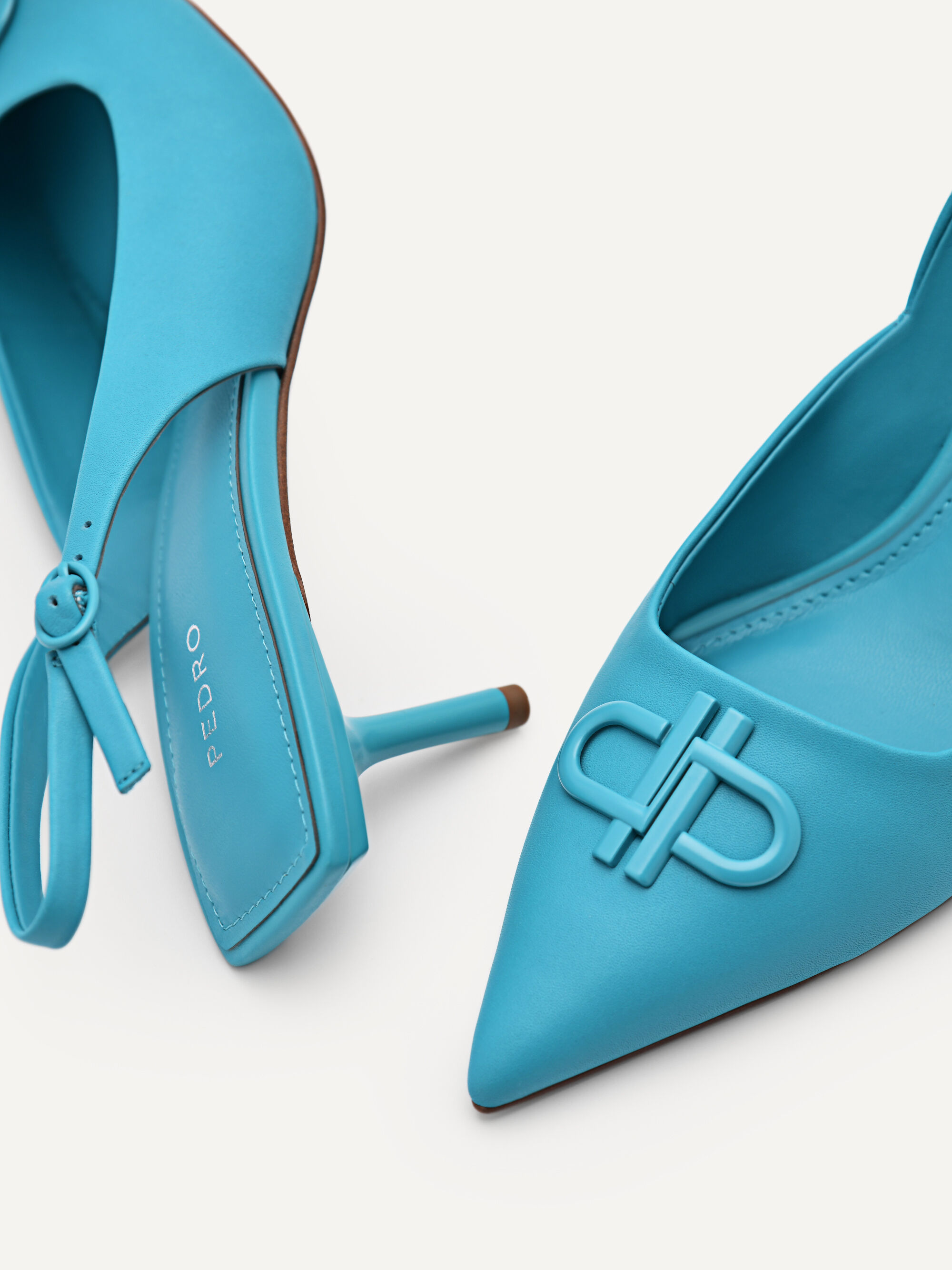 PEDRO Icon Leather Slingback Pumps, Cyan, hi-res