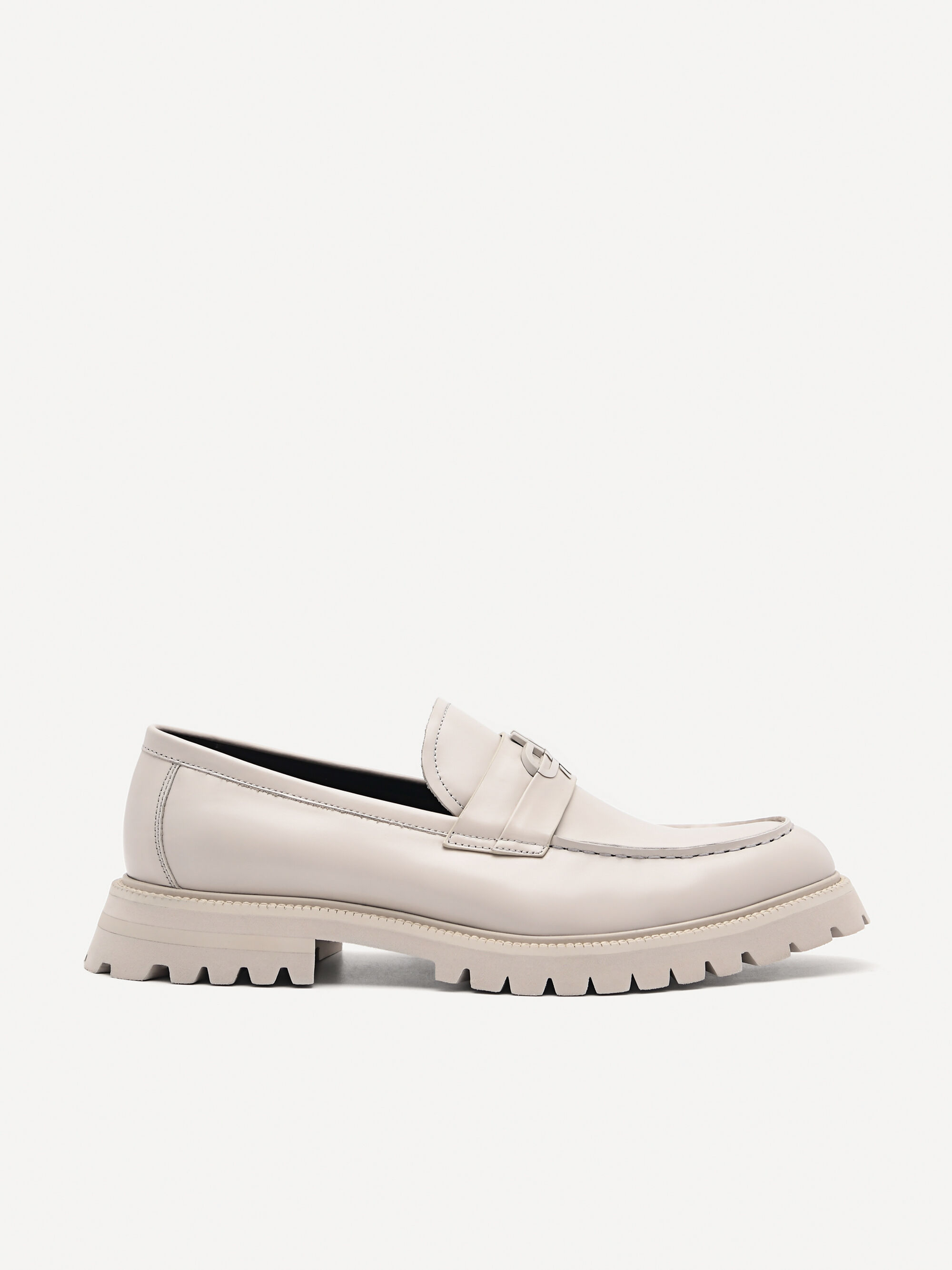 PEDRO Icon Leather Loafers, Taupe, hi-res