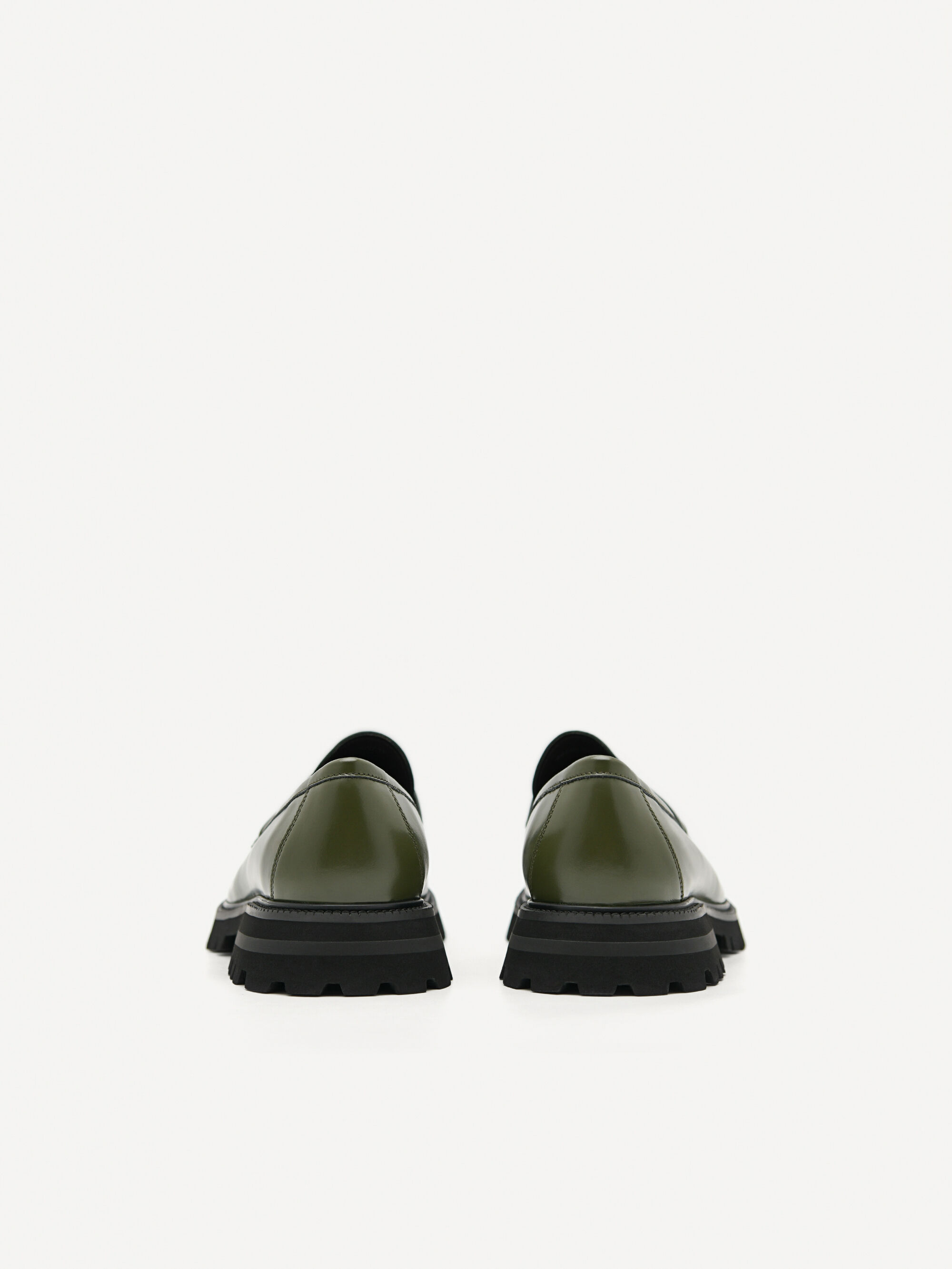 PEDRO Icon Leather Loafers, Military Green, hi-res