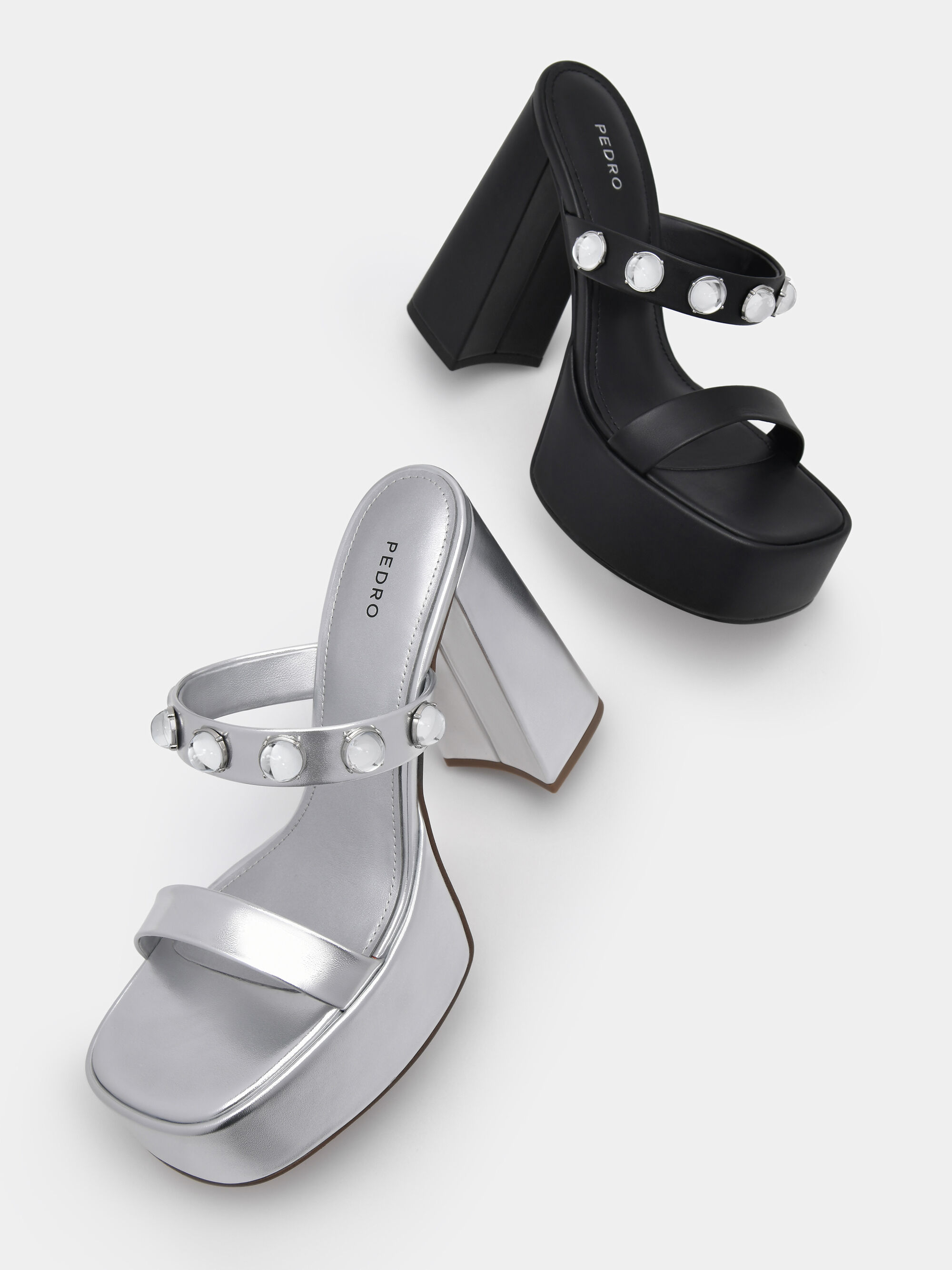 Luma Platform Heel Sandals, Silver, hi-res