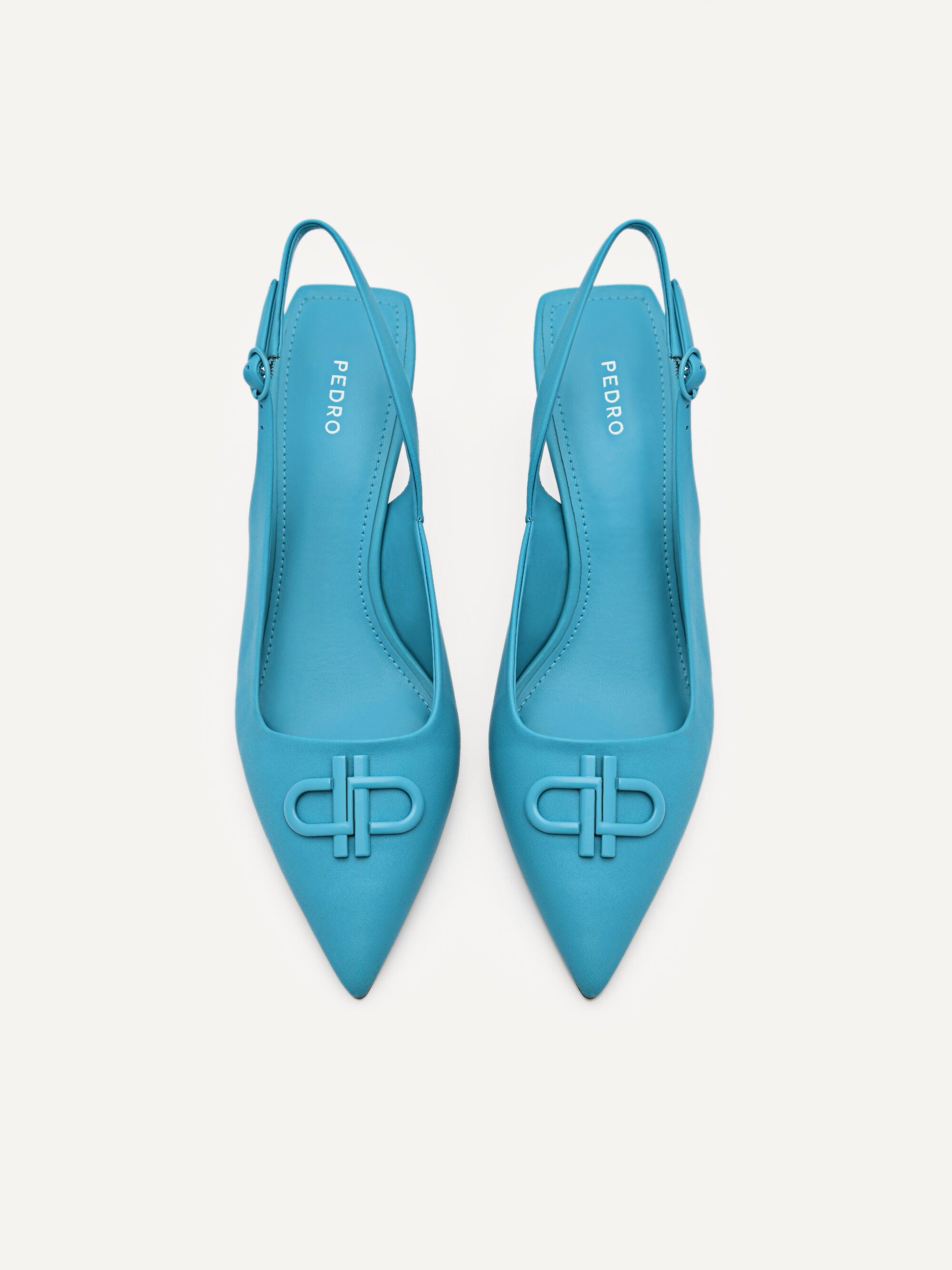 PEDRO Icon Leather Slingback Pumps, Cyan, hi-res