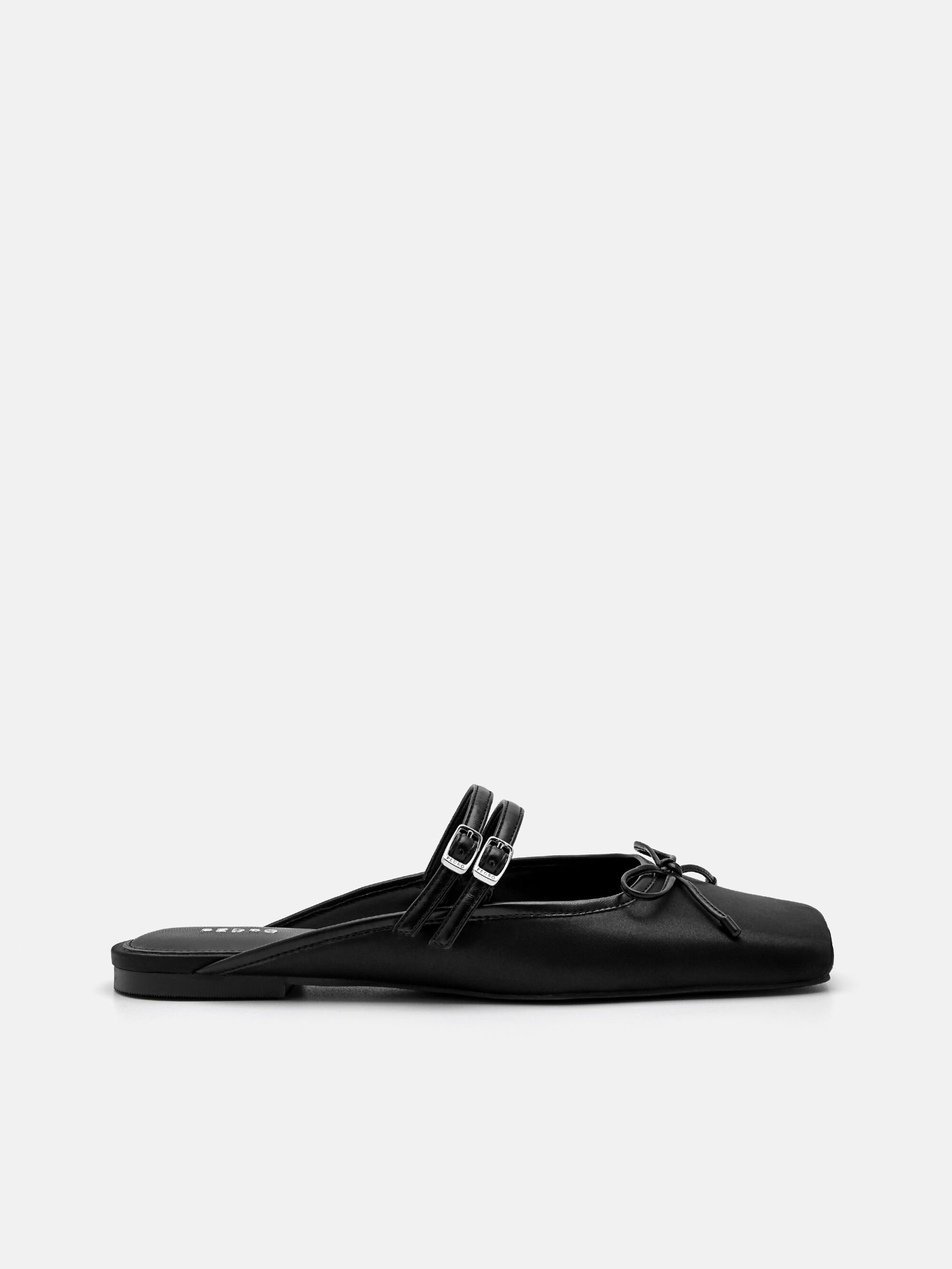 Linea Mary Jane Mules, Black, hi-res