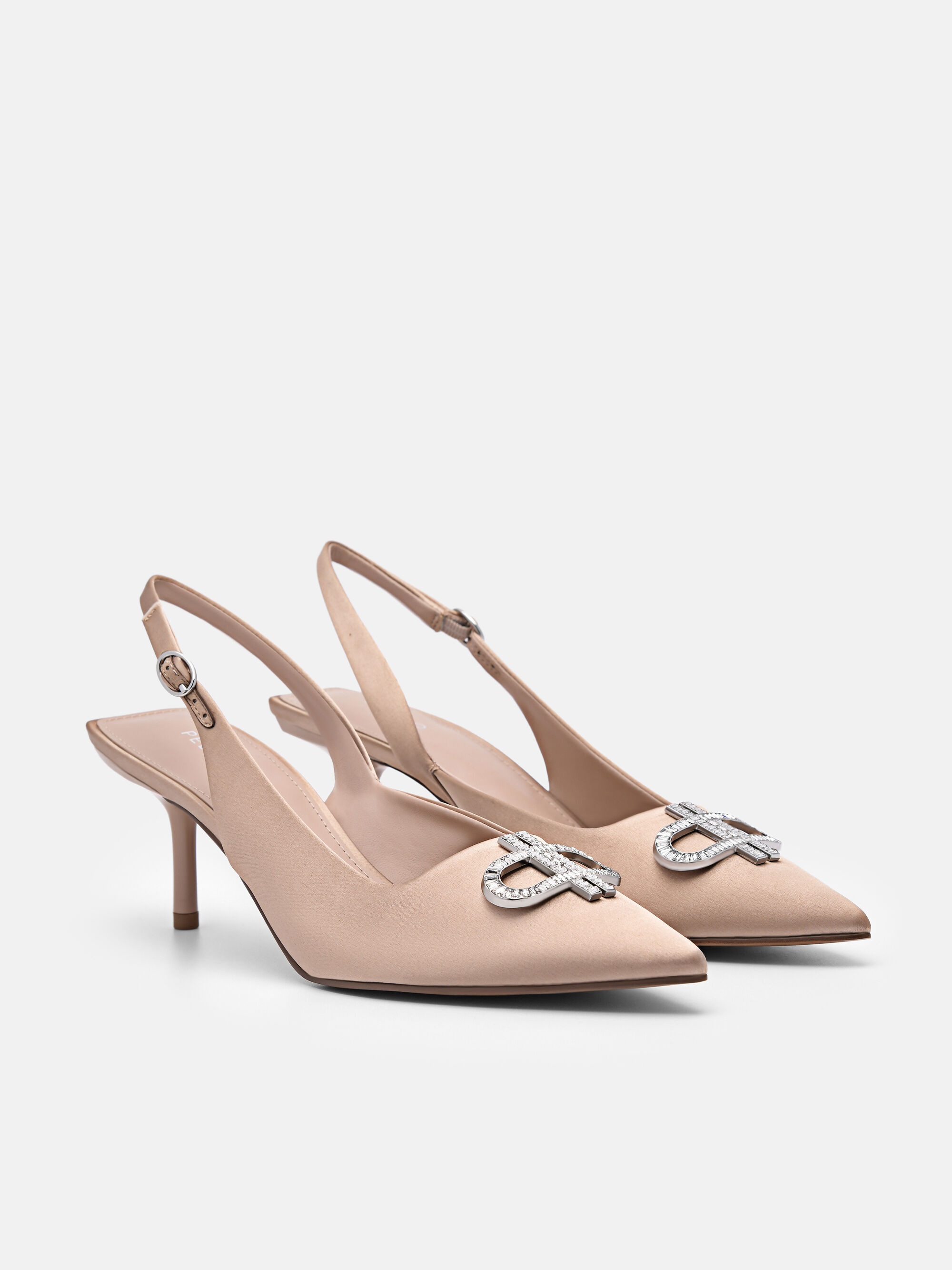 PEDRO Icon Satin Pumps, Nude, hi-res