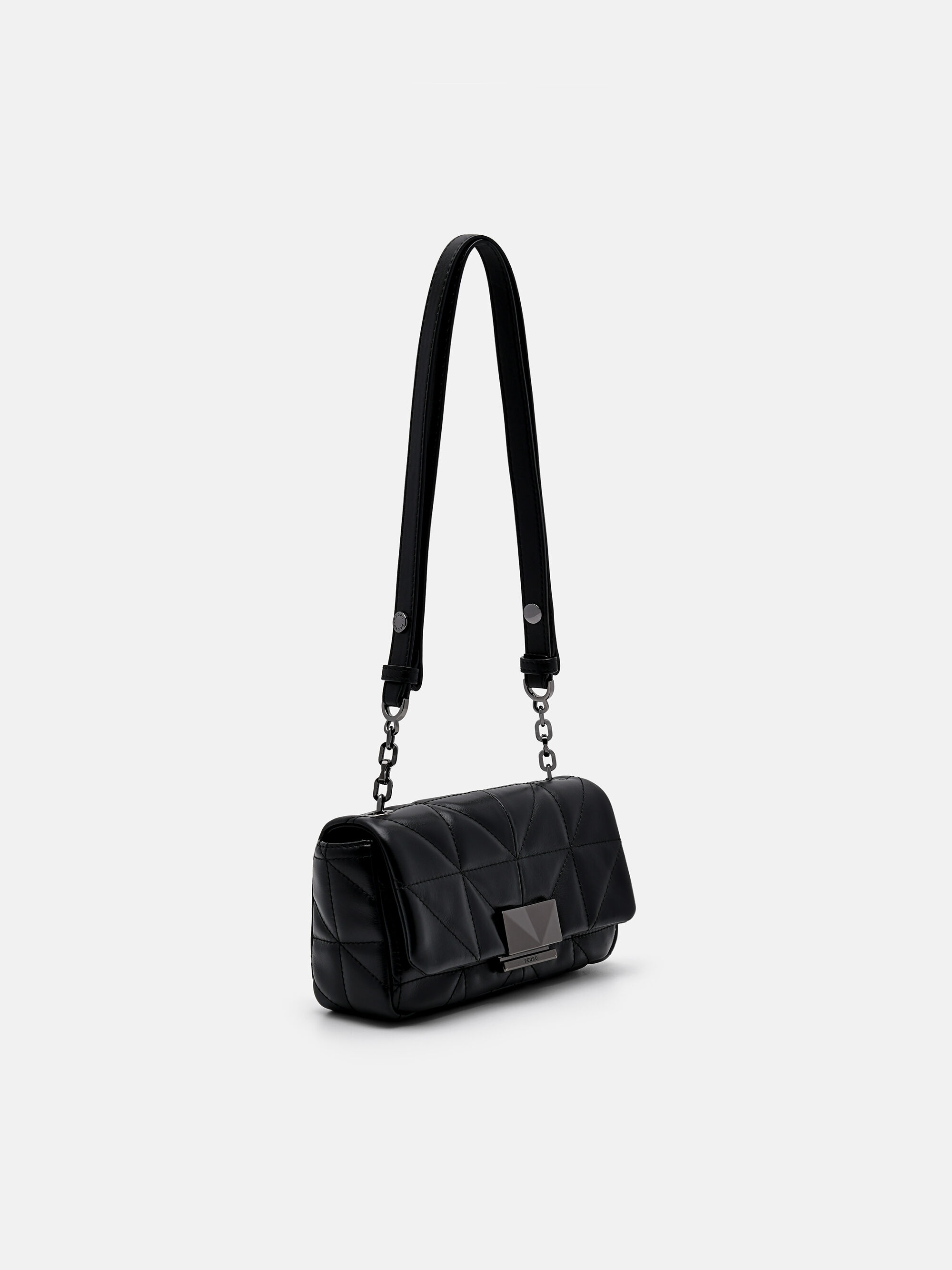 PEDRO Studio Leather Mini Shoulder Bag in Pixel, Black, hi-res