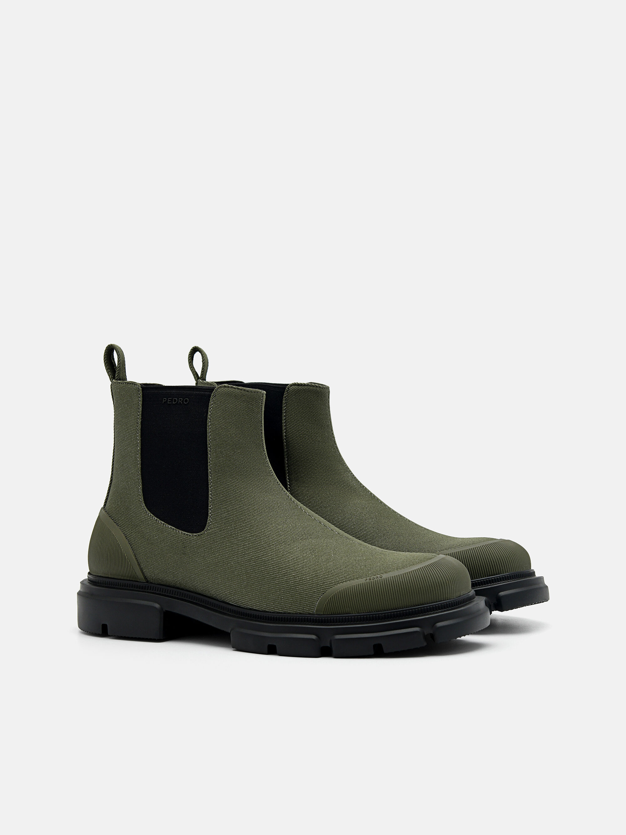 Ellis Leather Chelsea Boots, Military Green, hi-res