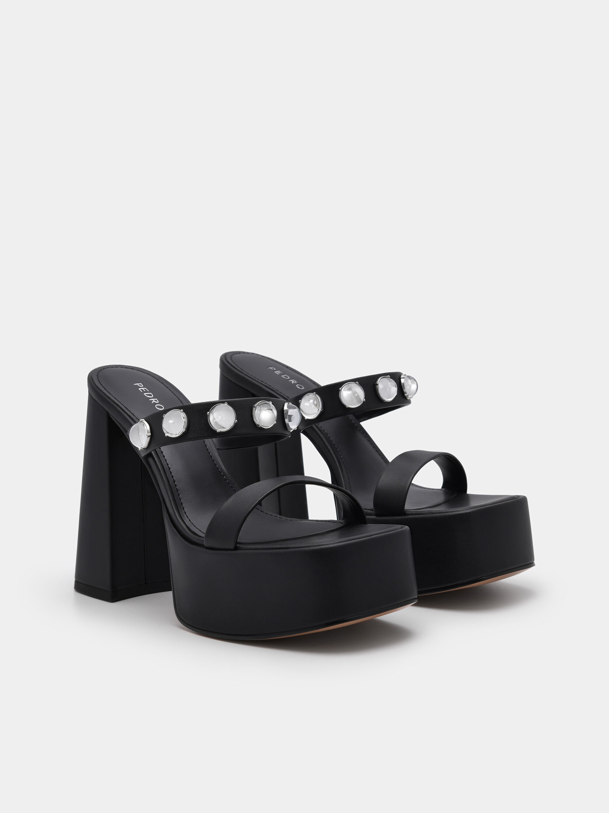 Luma Platform Heel Sandals, Black, hi-res