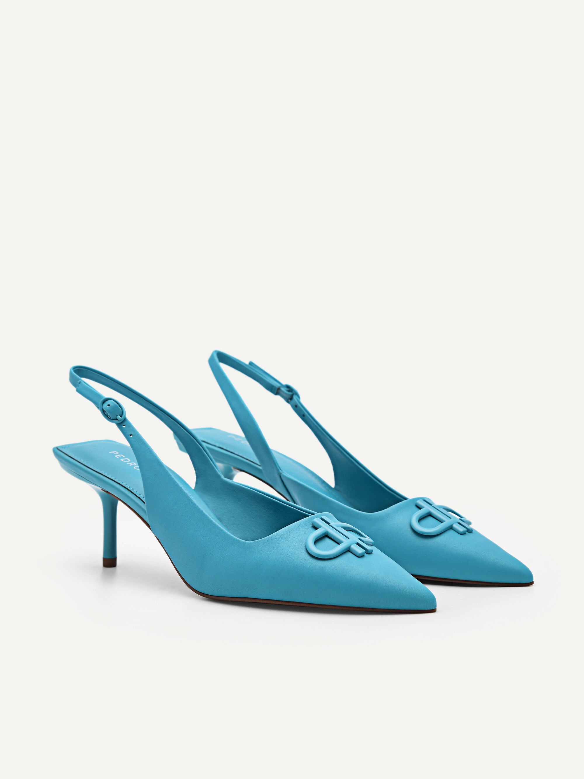 PEDRO Icon Leather Slingback Pumps, Cyan, hi-res